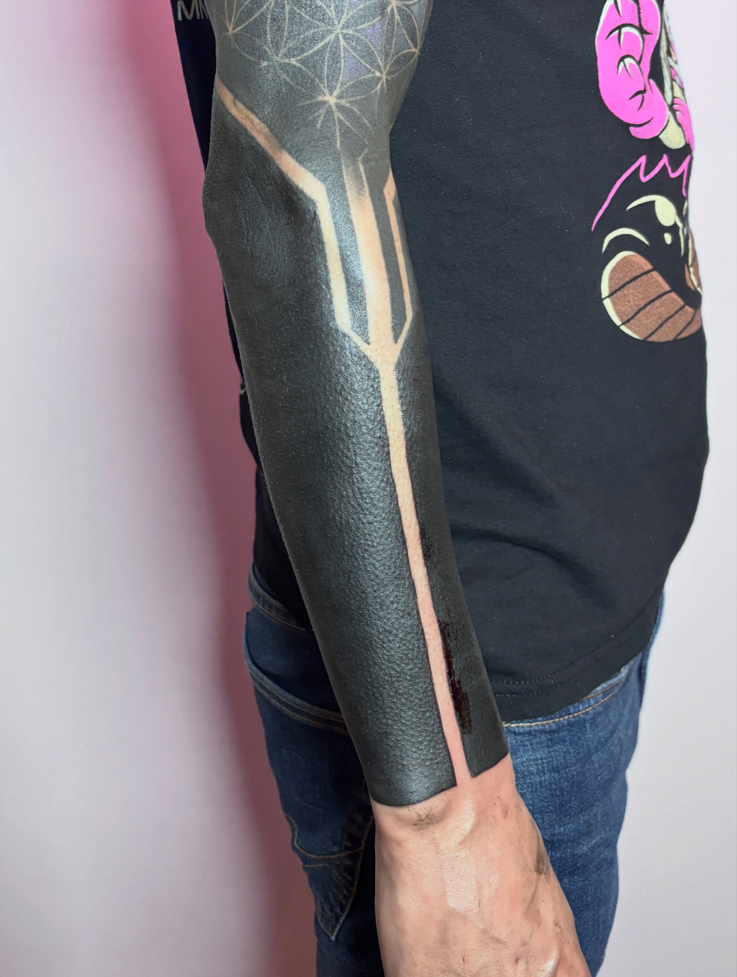 Geometric pattern geometric tattoo on the forearm by Eric Hare