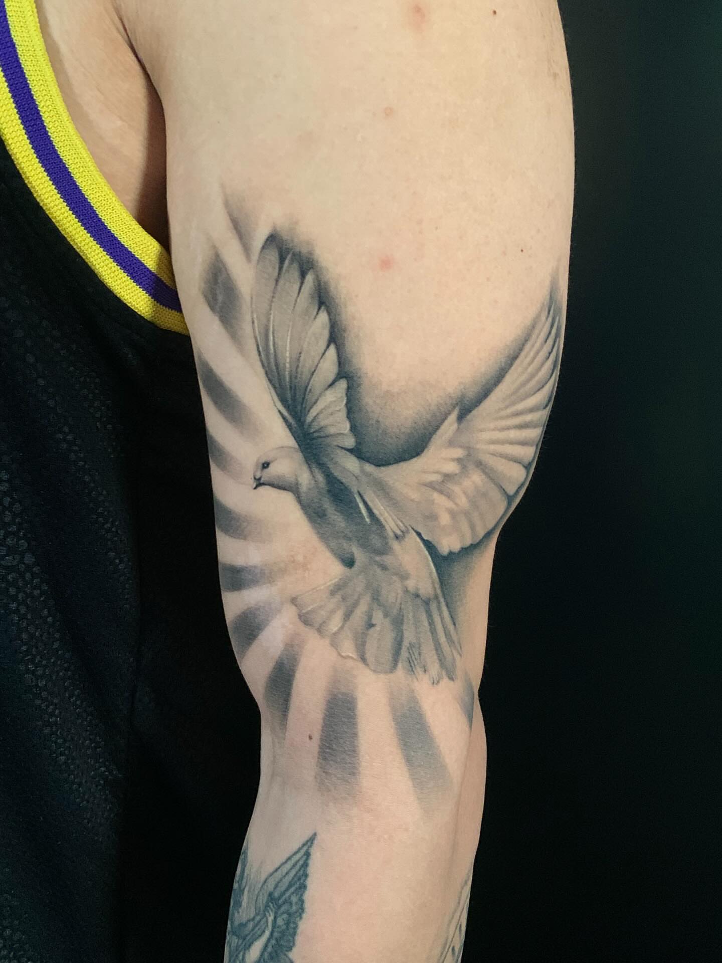Dove realism tattoo on the forearm by HAiZiE