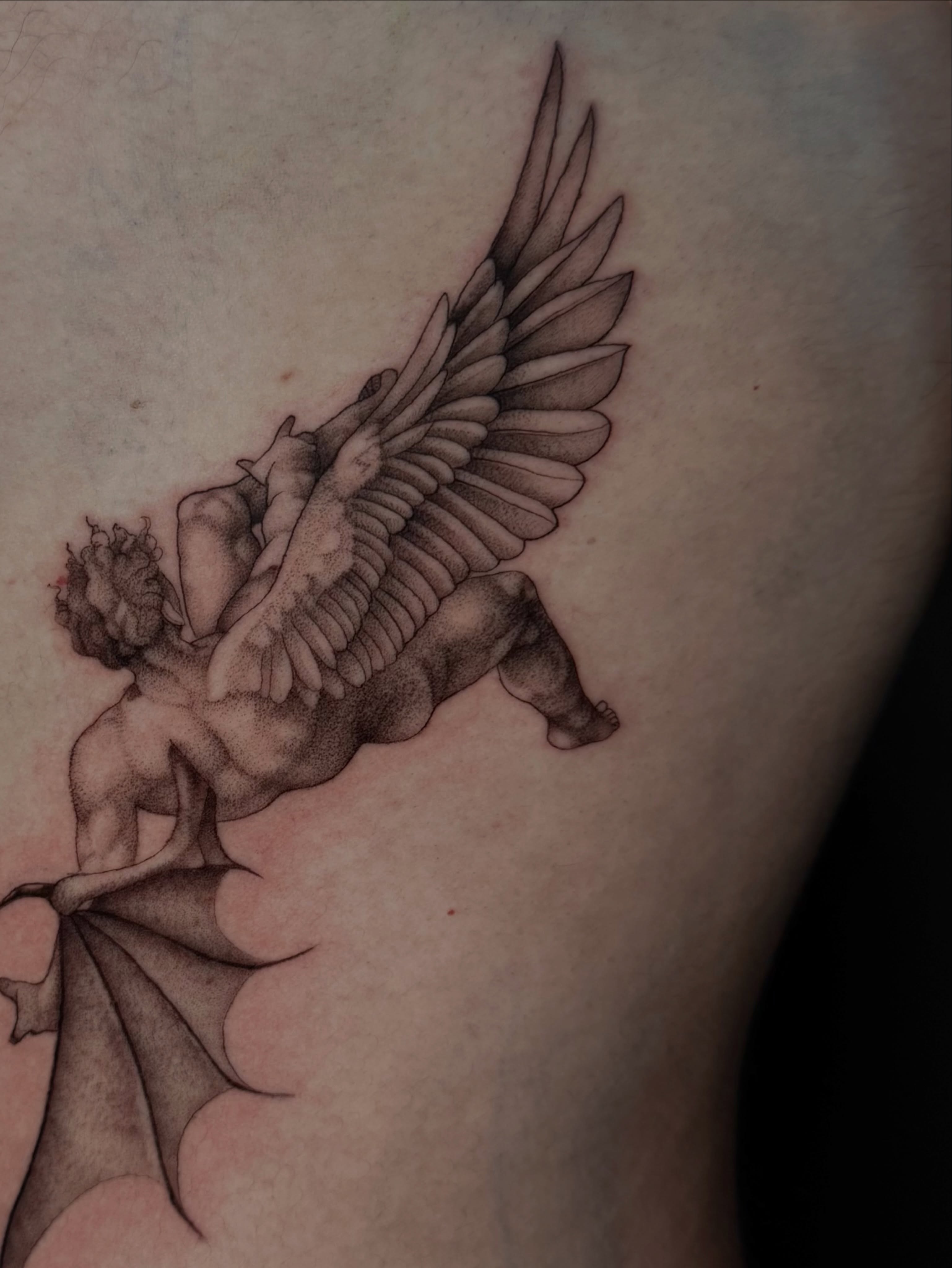 Tattoo by @dnatattoos_ — black_and_grey