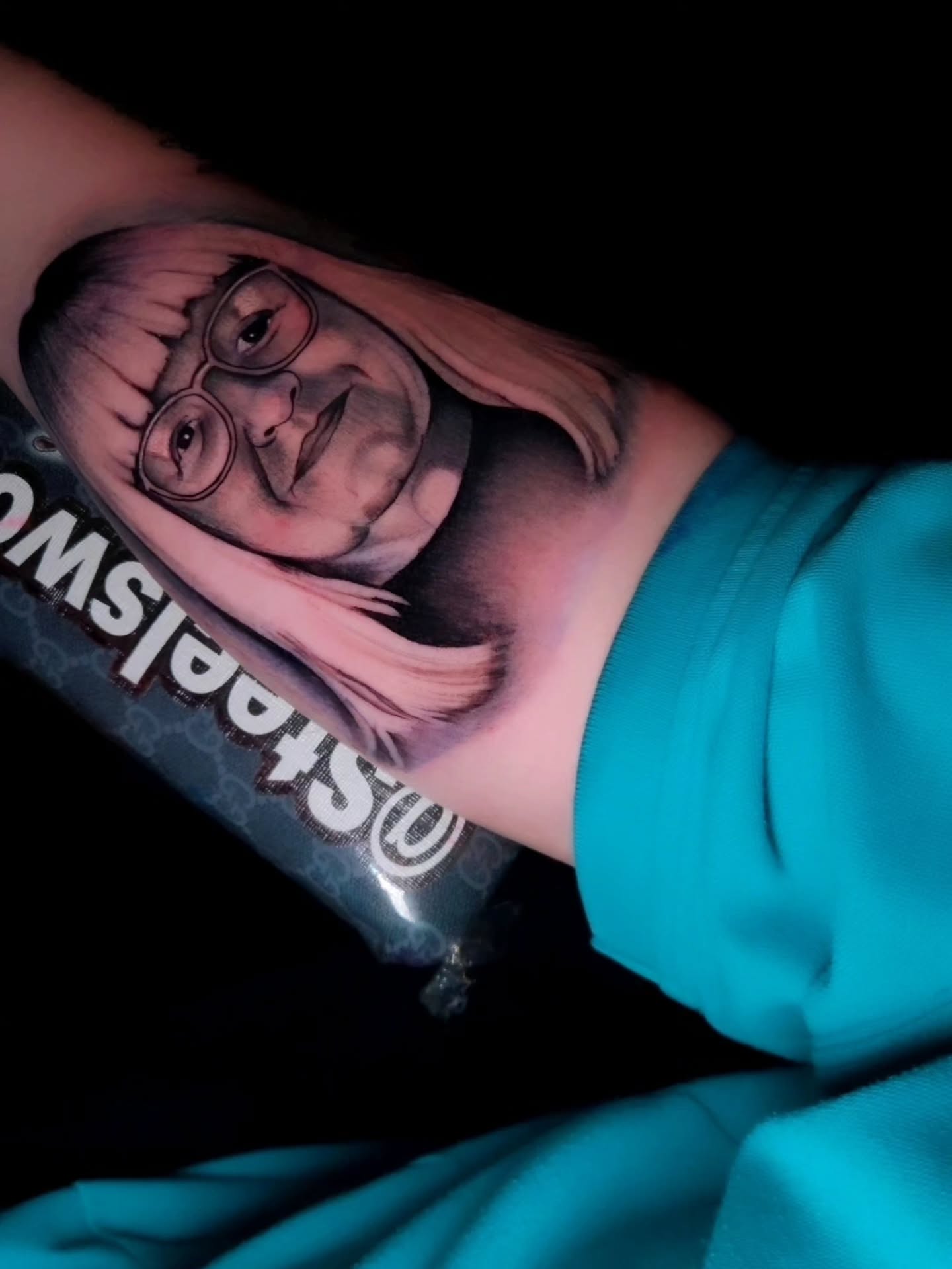 Portrait realism tattoo on the forearm by 🗣 No Minors🔞‼️‼️‼️