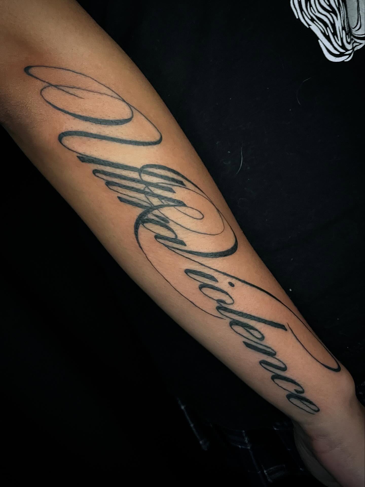 Tattoo by @cristytattoo — lettering_script