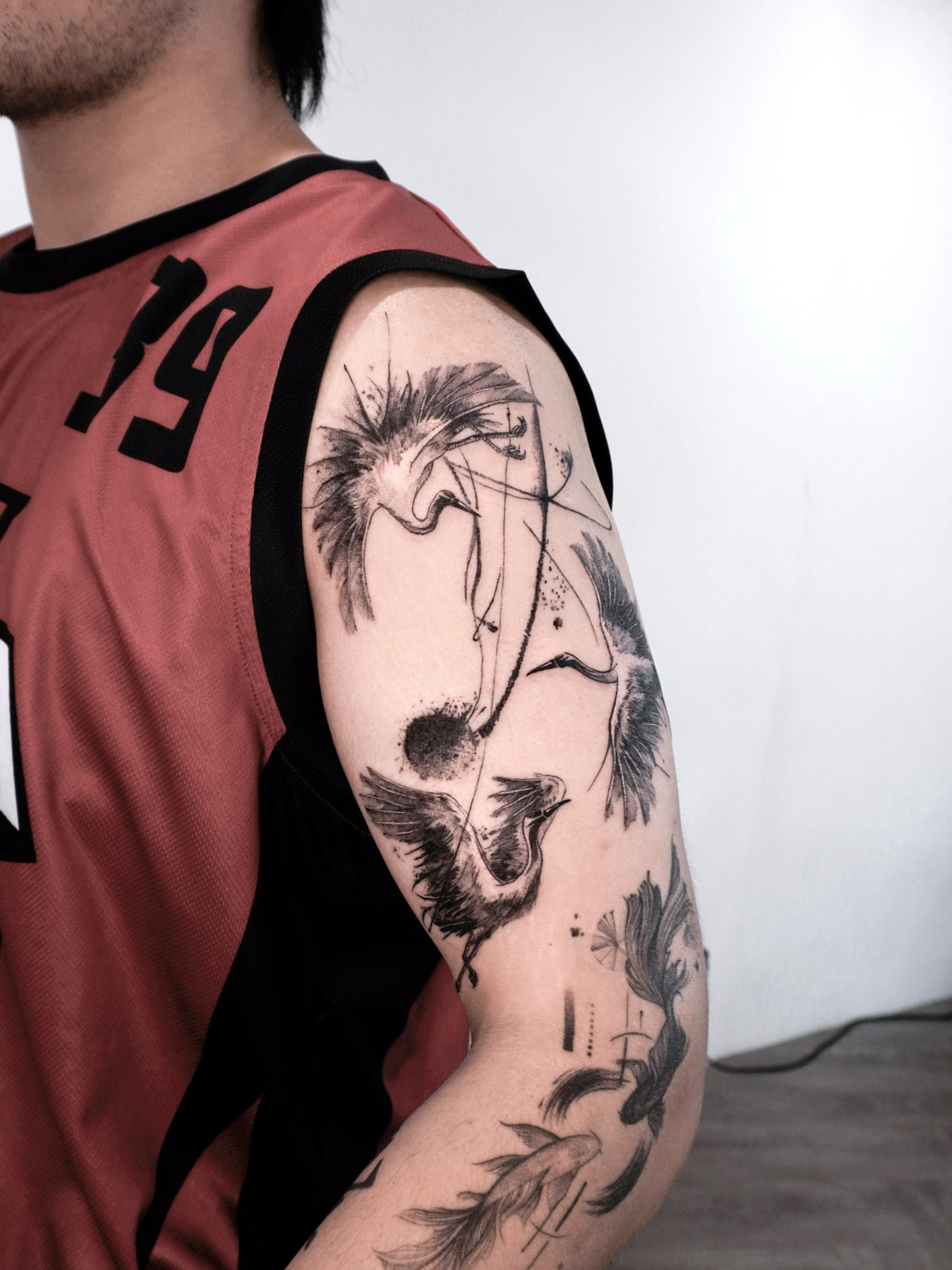 Tattoo by @maru.tattooist — dotwork, black_and_grey