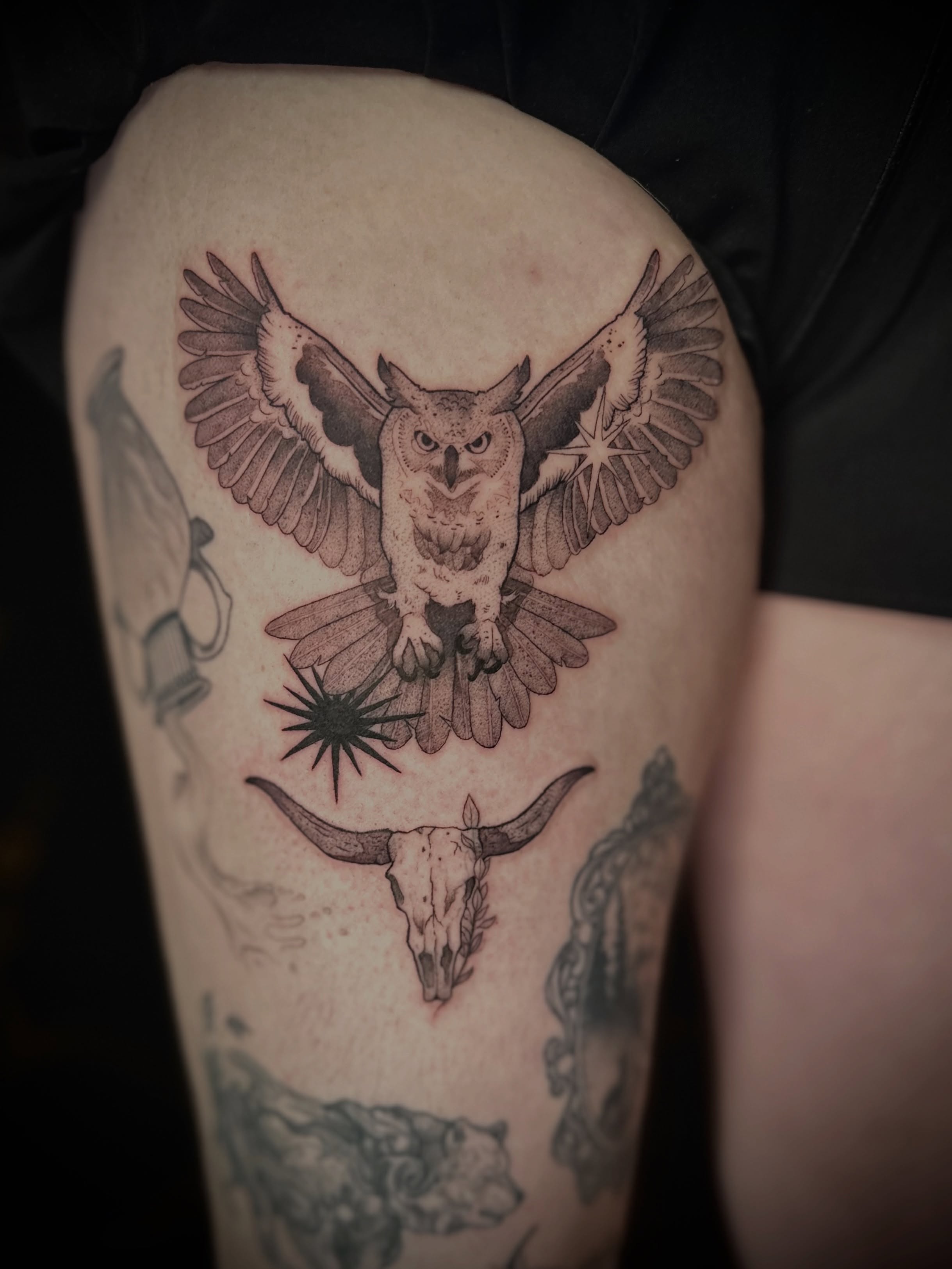Tattoo by @cece.inks — black_and_grey, realism