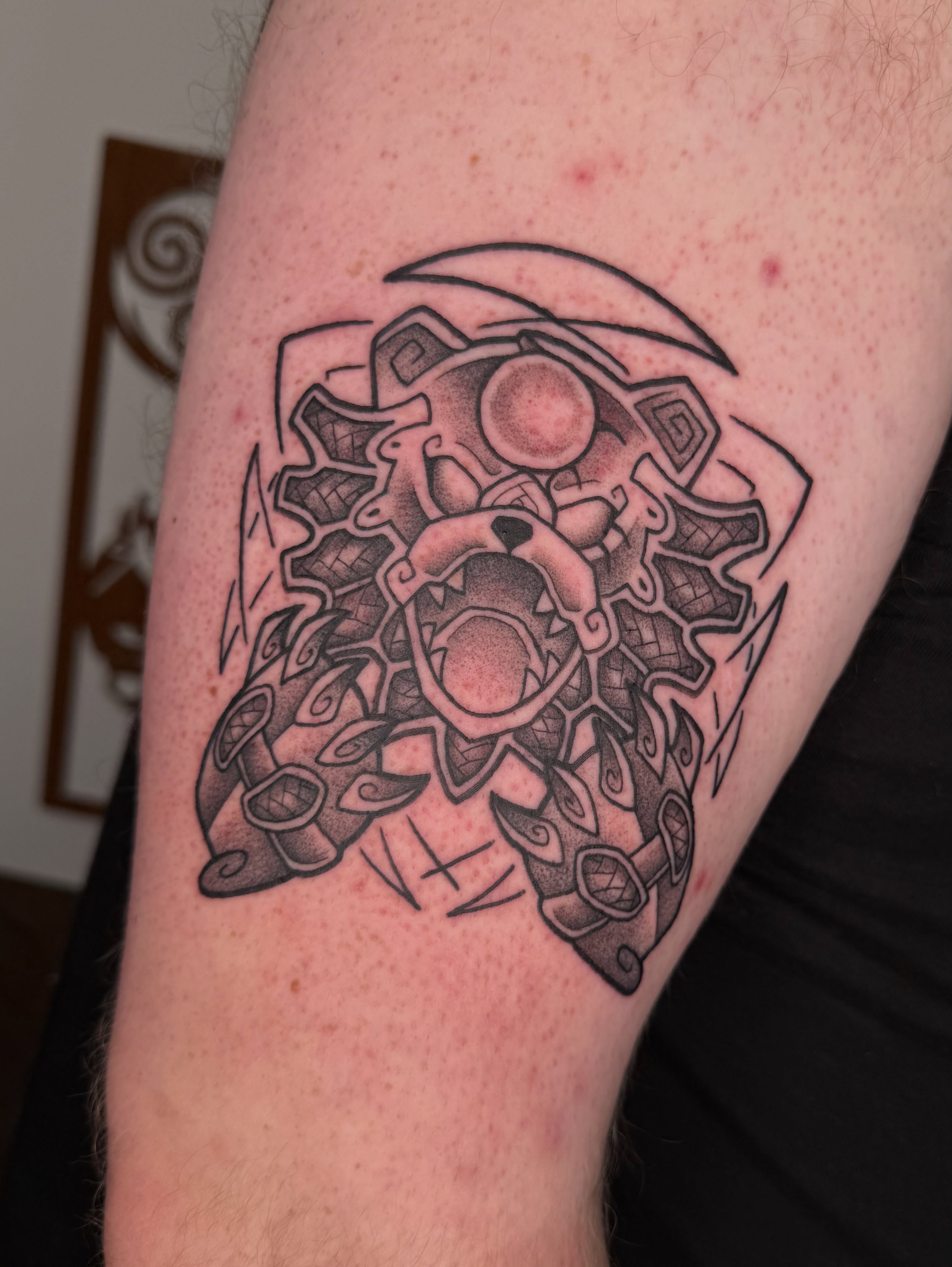 Geometric pattern geometric tattoo on the forearm by Jezza Munson