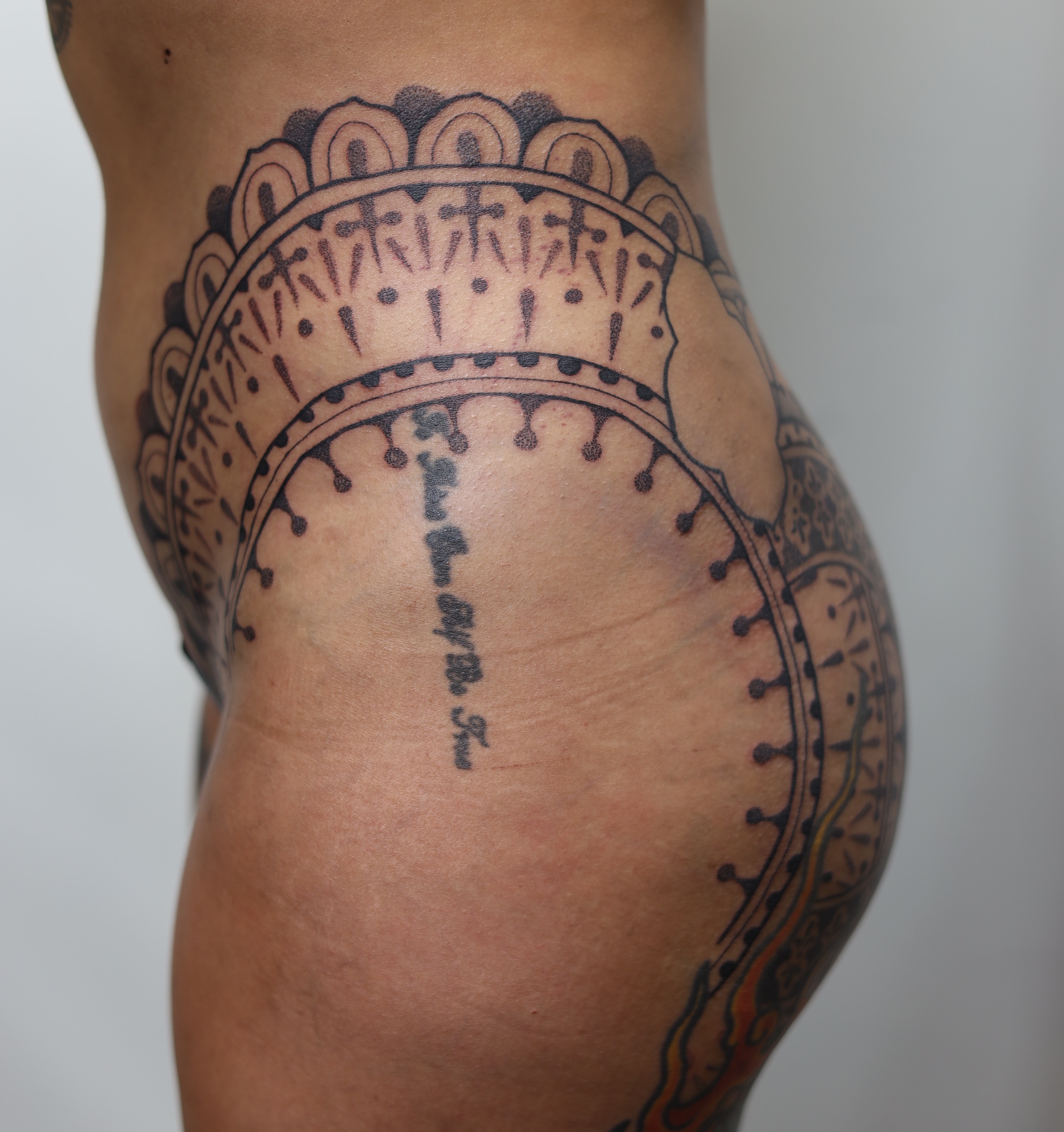 Tattoo by @ortiztattoos — dotwork, ornamental
