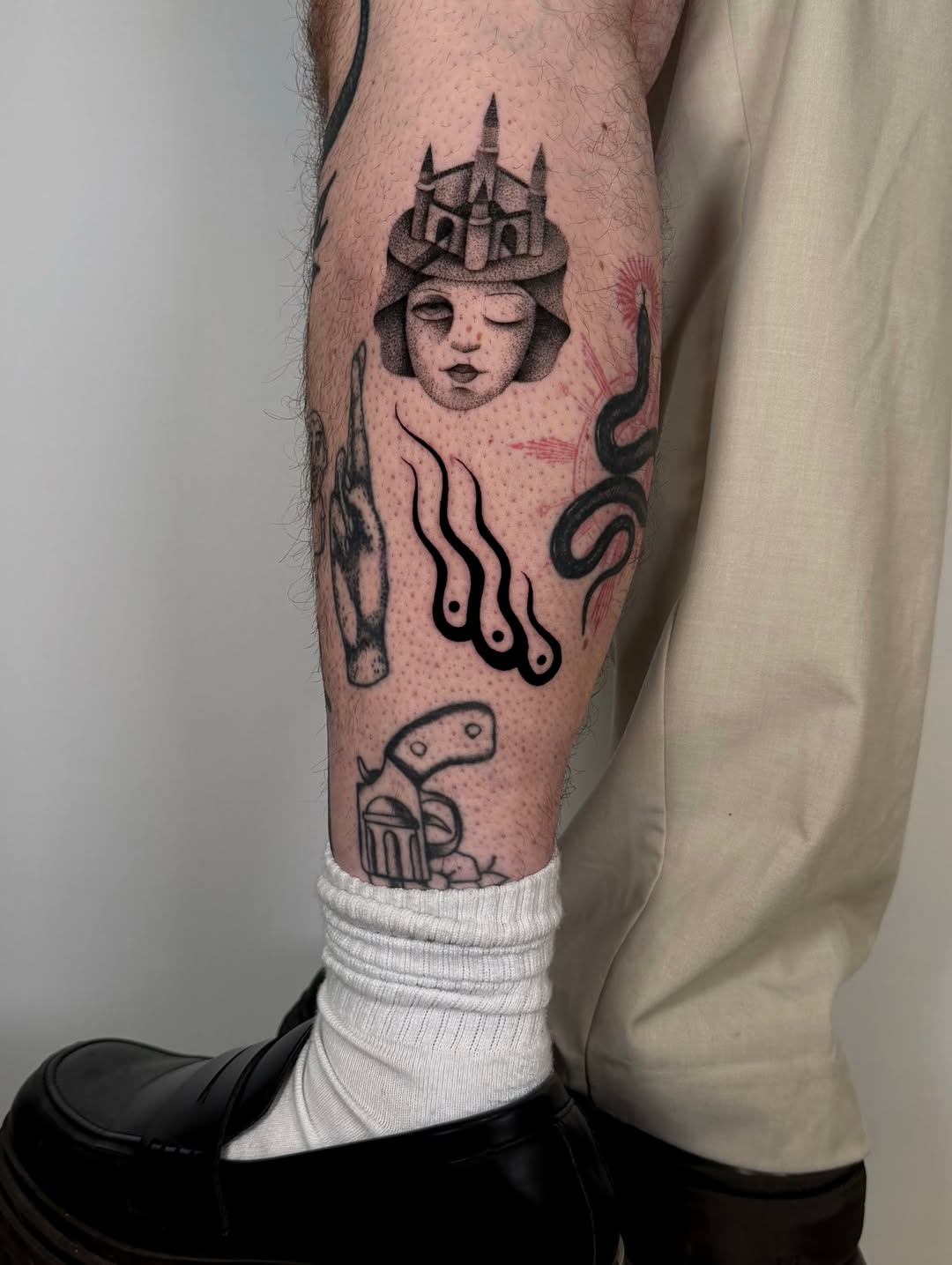 Tattoo by @rebel_milly — black_and_grey, dotwork