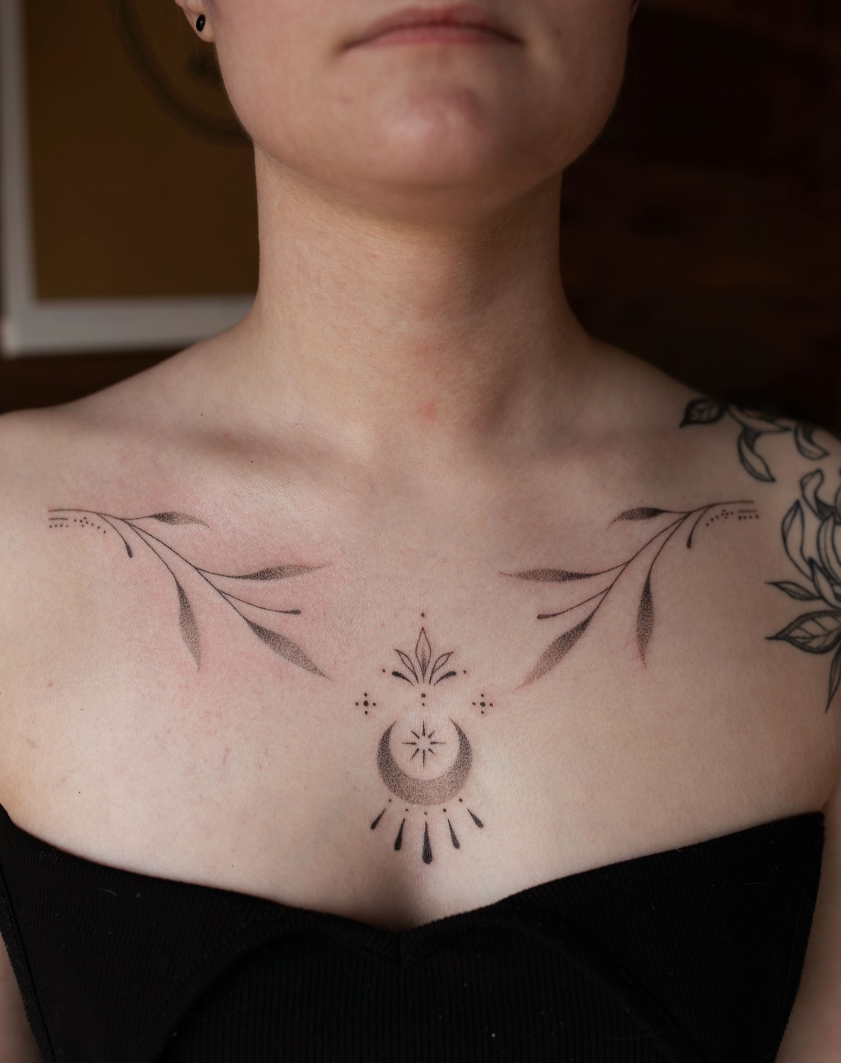 Tattoo by @poeticpokes — dotwork, geometric