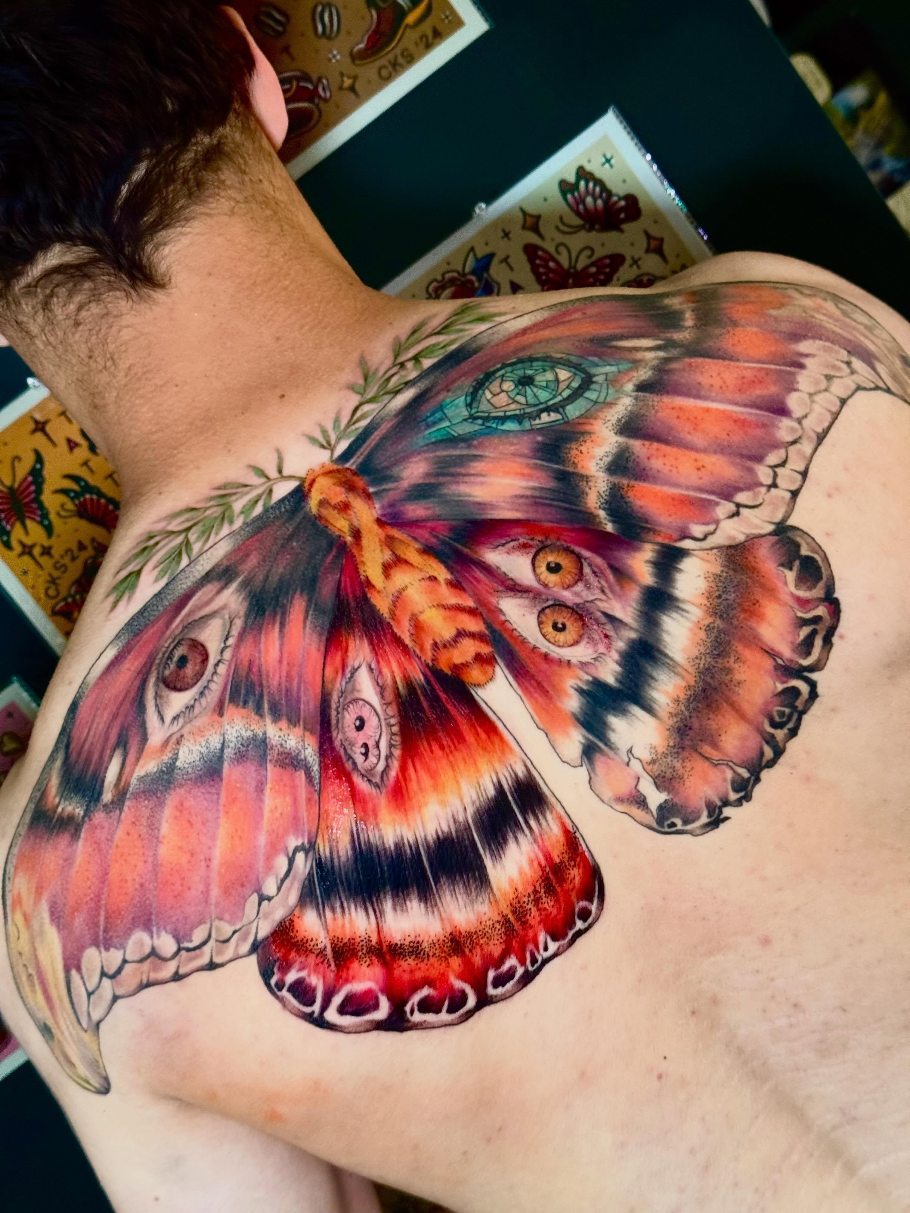 Butterfly realism tattoo on the back by 🗡️Abi🗡️