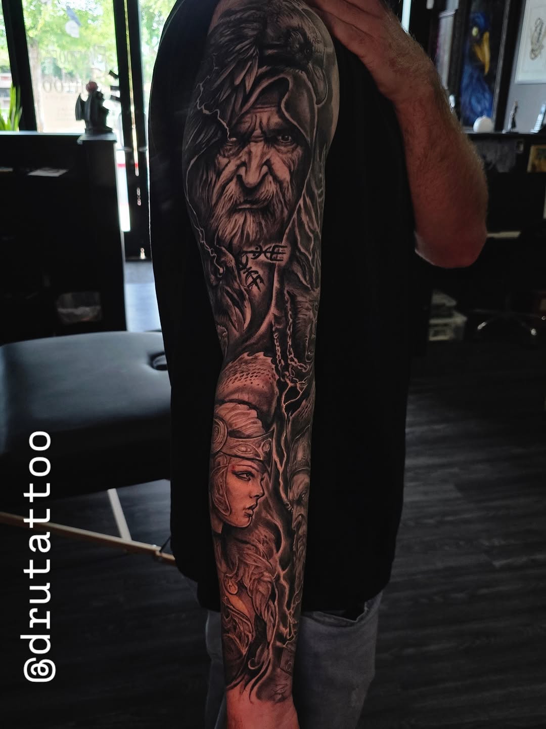 Tattoo by @drutattoo — black_and_grey, realism
