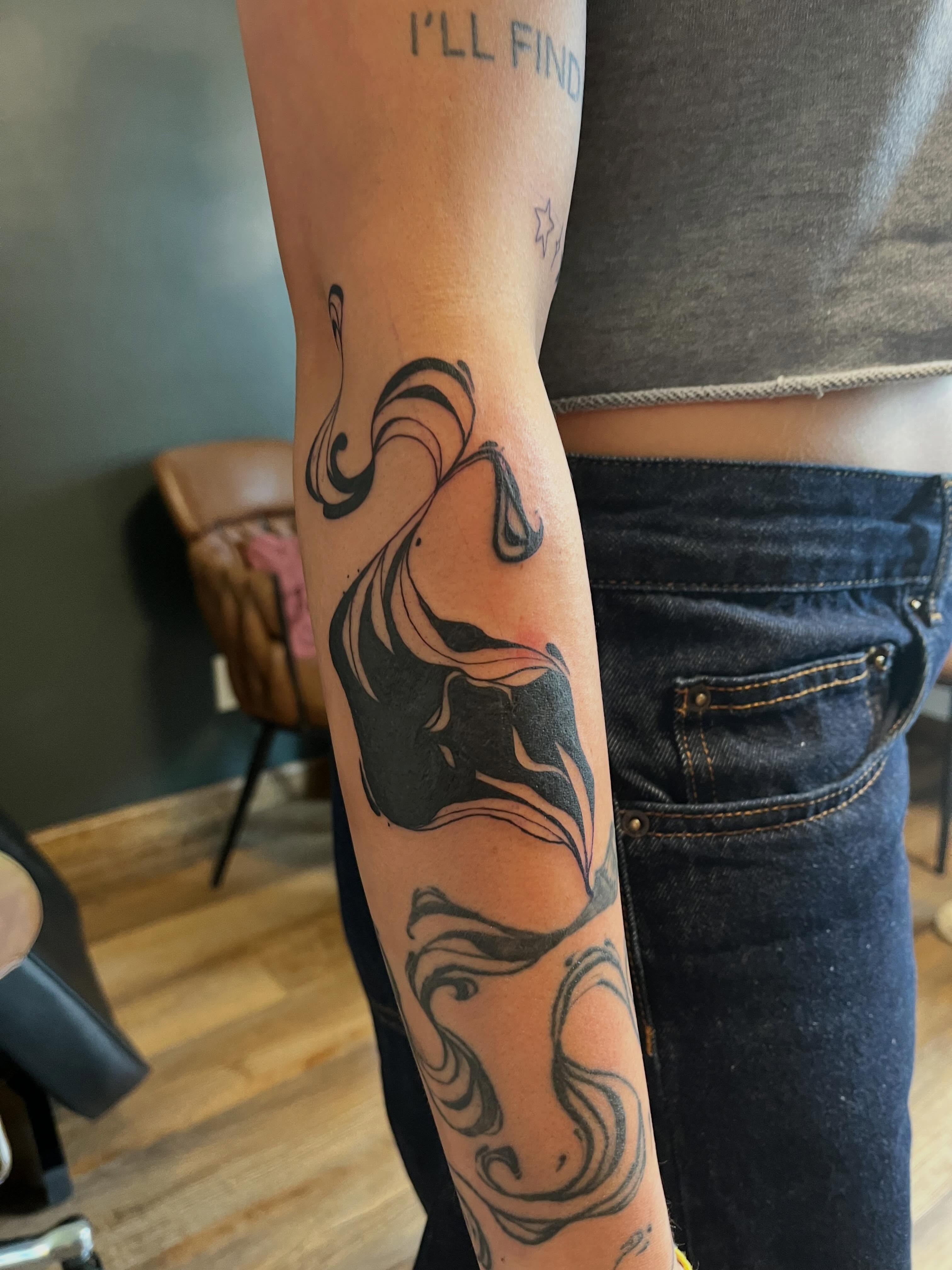 Tattoo by @rohrerink — black_and_grey