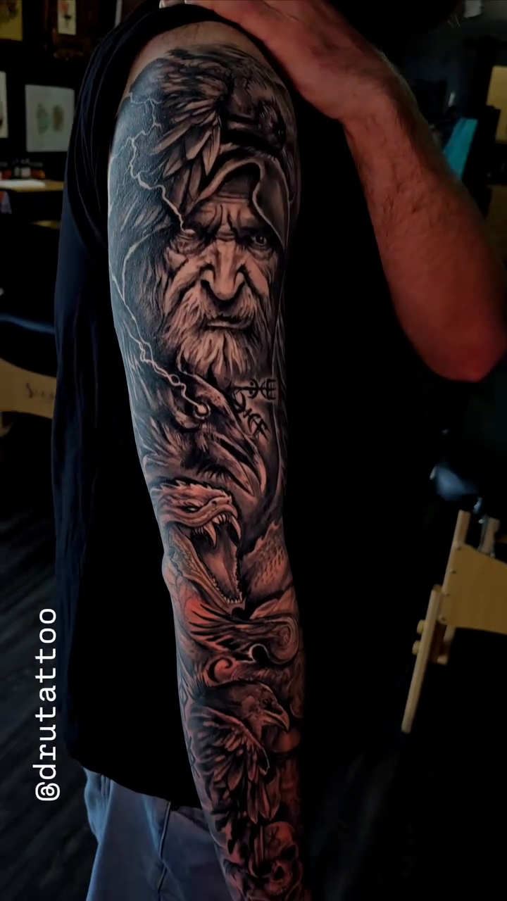Tattoo by @drutattoo — realism, black_and_grey