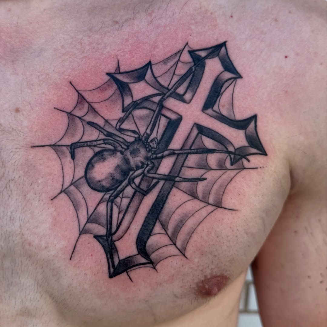 Tattoo by @jbarnett_art — black_and_grey, geometric