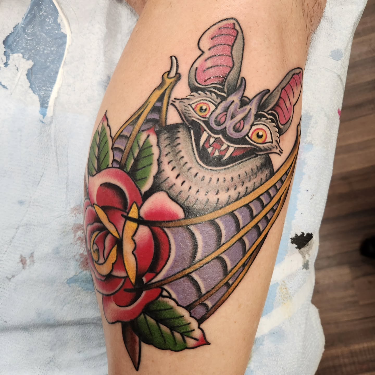 Tattoo by @jeffberm — american_traditional, dotwork