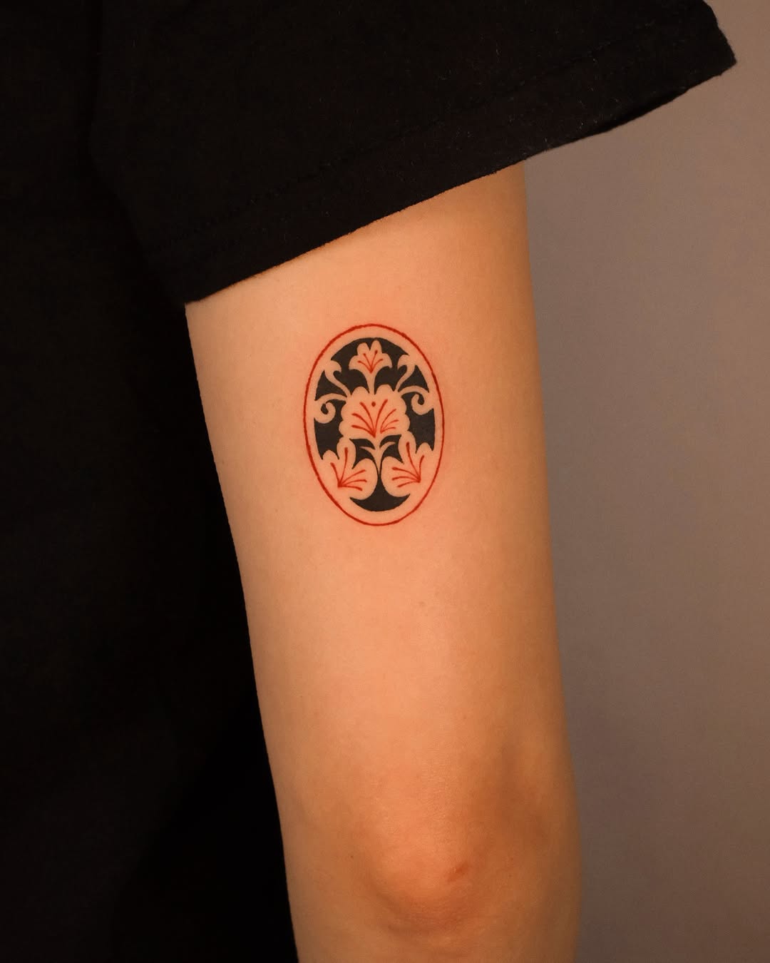Mon crest neo-traditional tattoo on the forearm by ❖ Tomi ❖