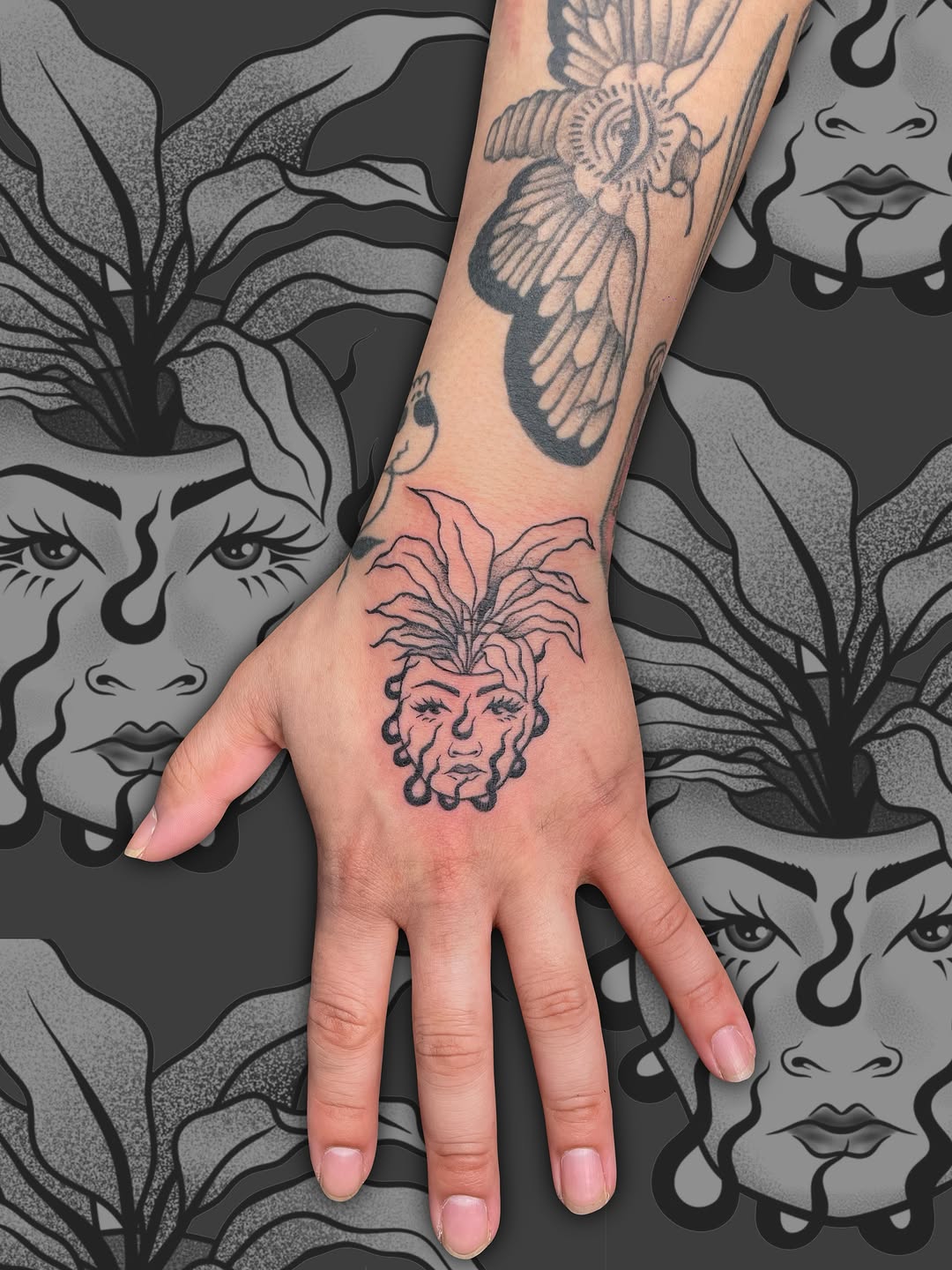 Tattoo by @goosewhotattoos — black_and_grey, illustrative