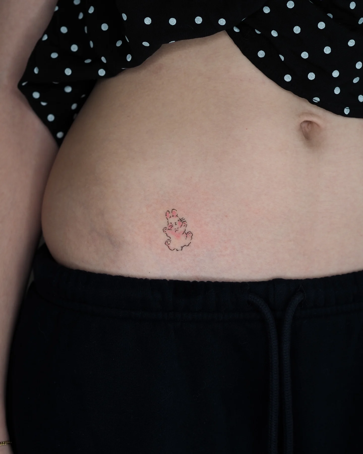 Mouse dotwork tattoo on the torso by MK