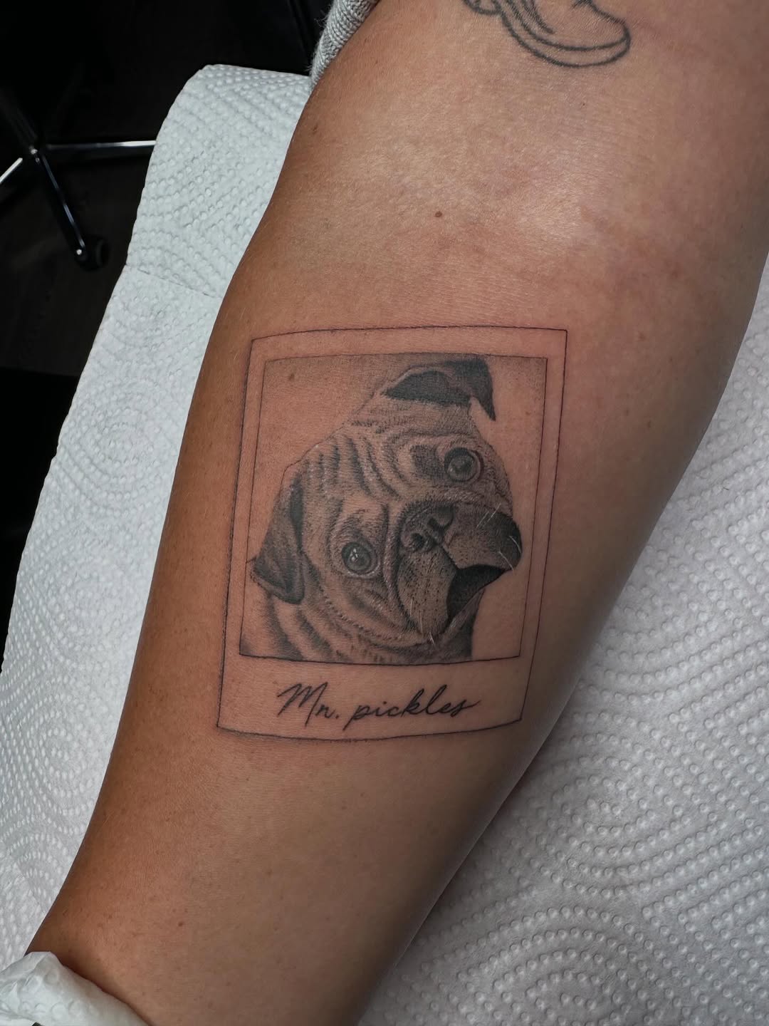 Tattoo by @tattoosbyhails — realism, lettering_script