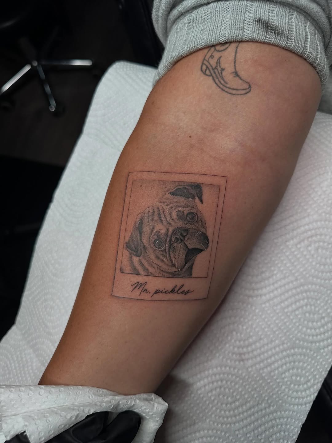 Tattoo by @tattoosbyhails — realism, lettering_script