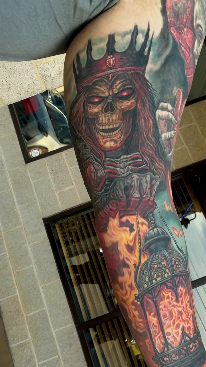 Tattoo by @relliott_artist — dark_realism, trash_polka