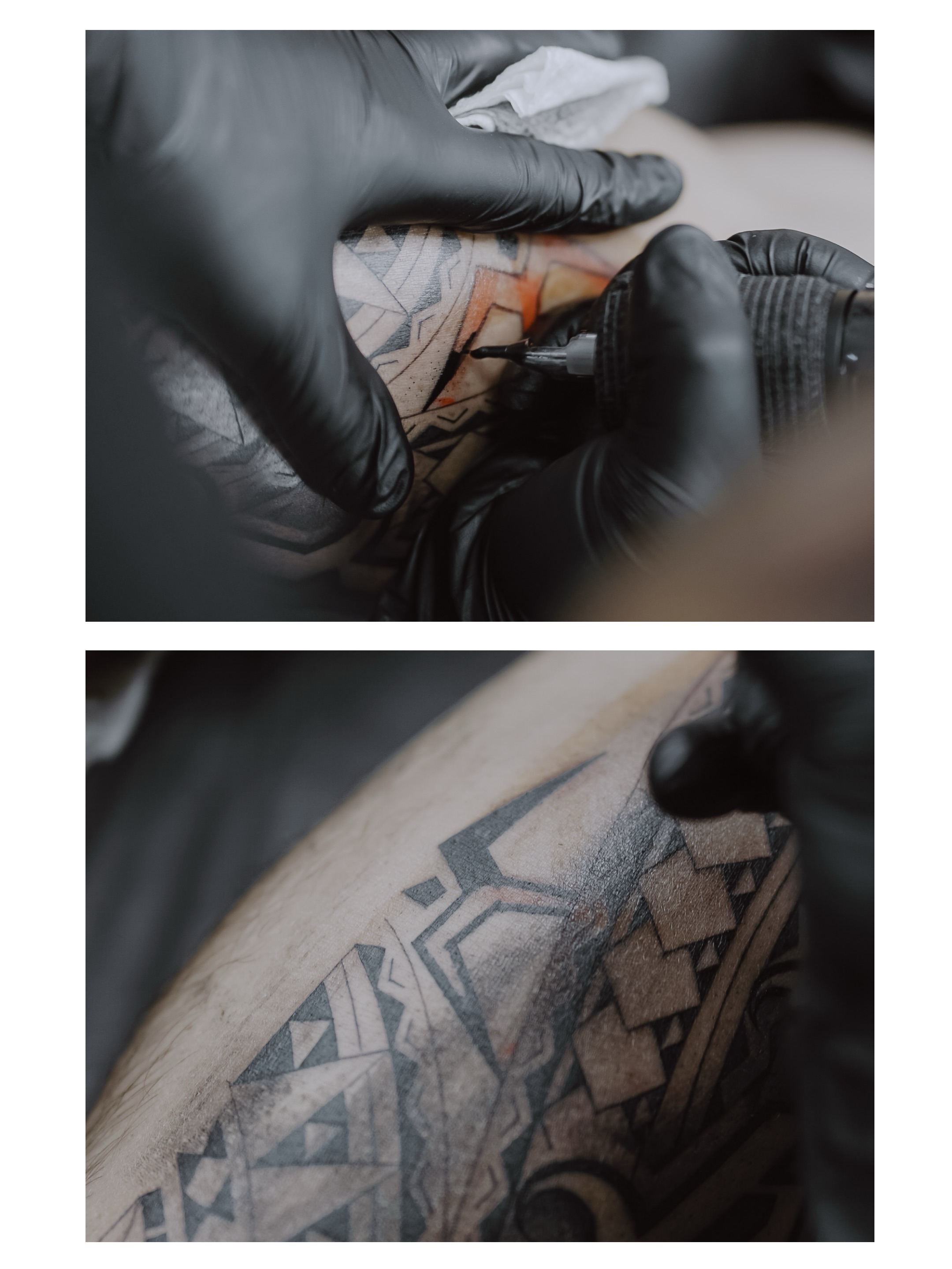 Geometric pattern geometric tattoo on the upper arm by TATTOOS by DESMOND