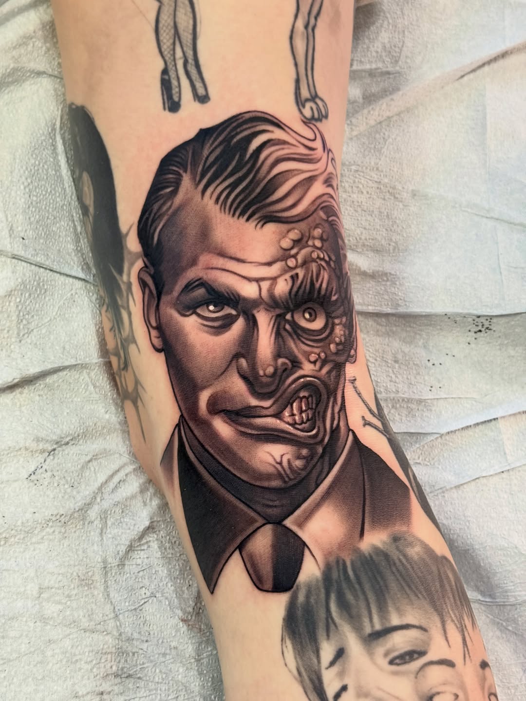 Tattoo by @braddoziertattoos — realism, black_and_grey