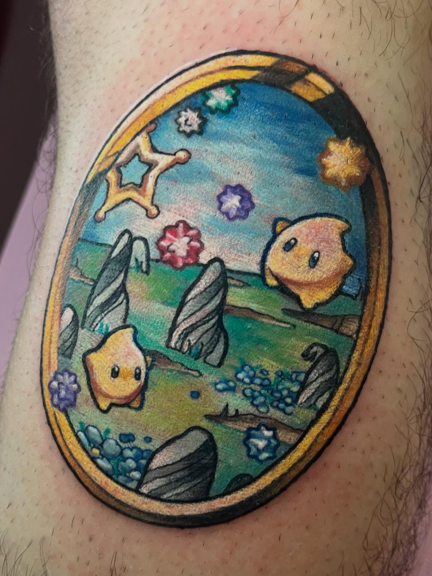Two starfish illustrative tattoo on the forearm by Cami Rose