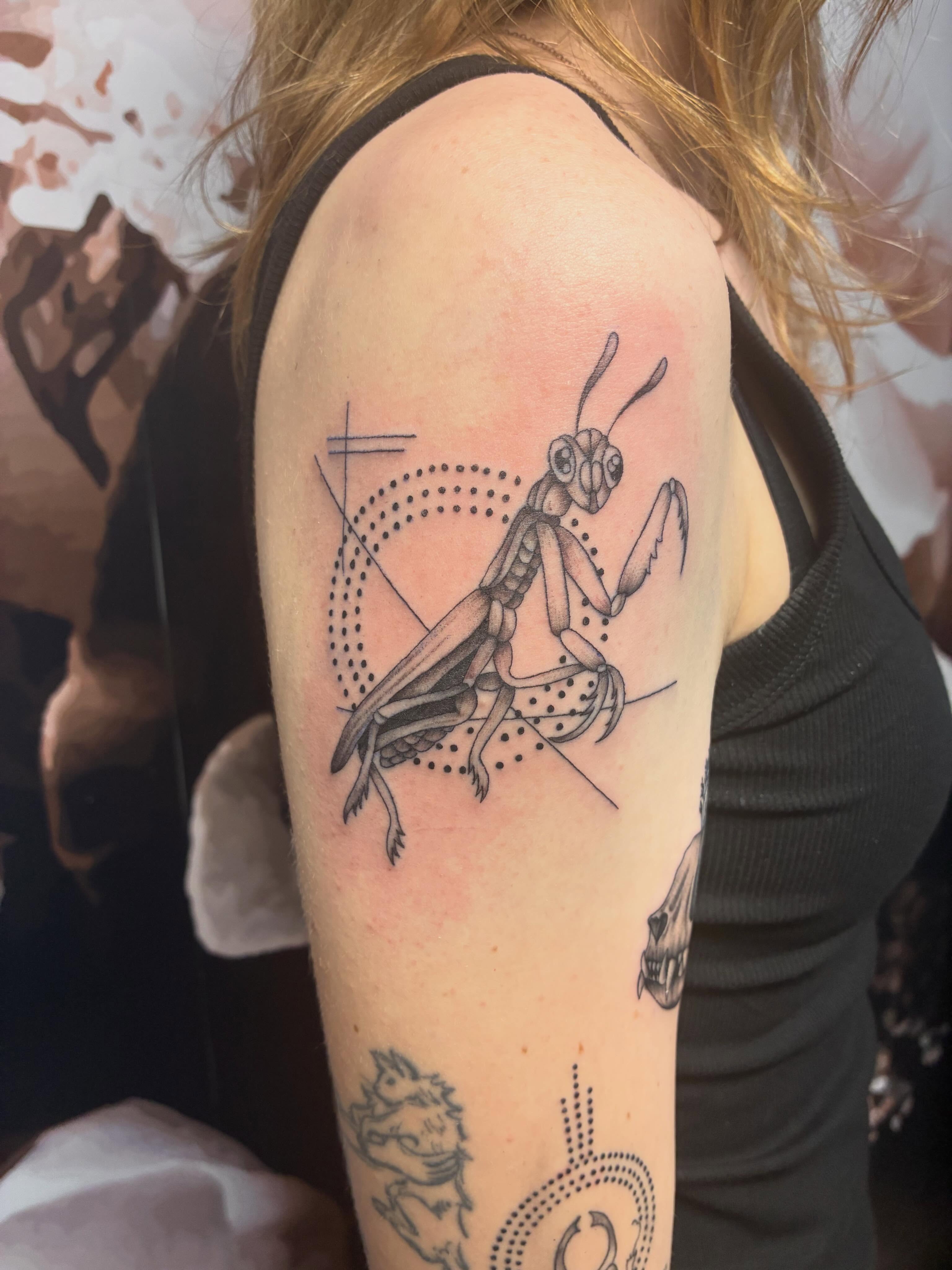 Tattoo by @tattoos.by.julie — dotwork, geometric