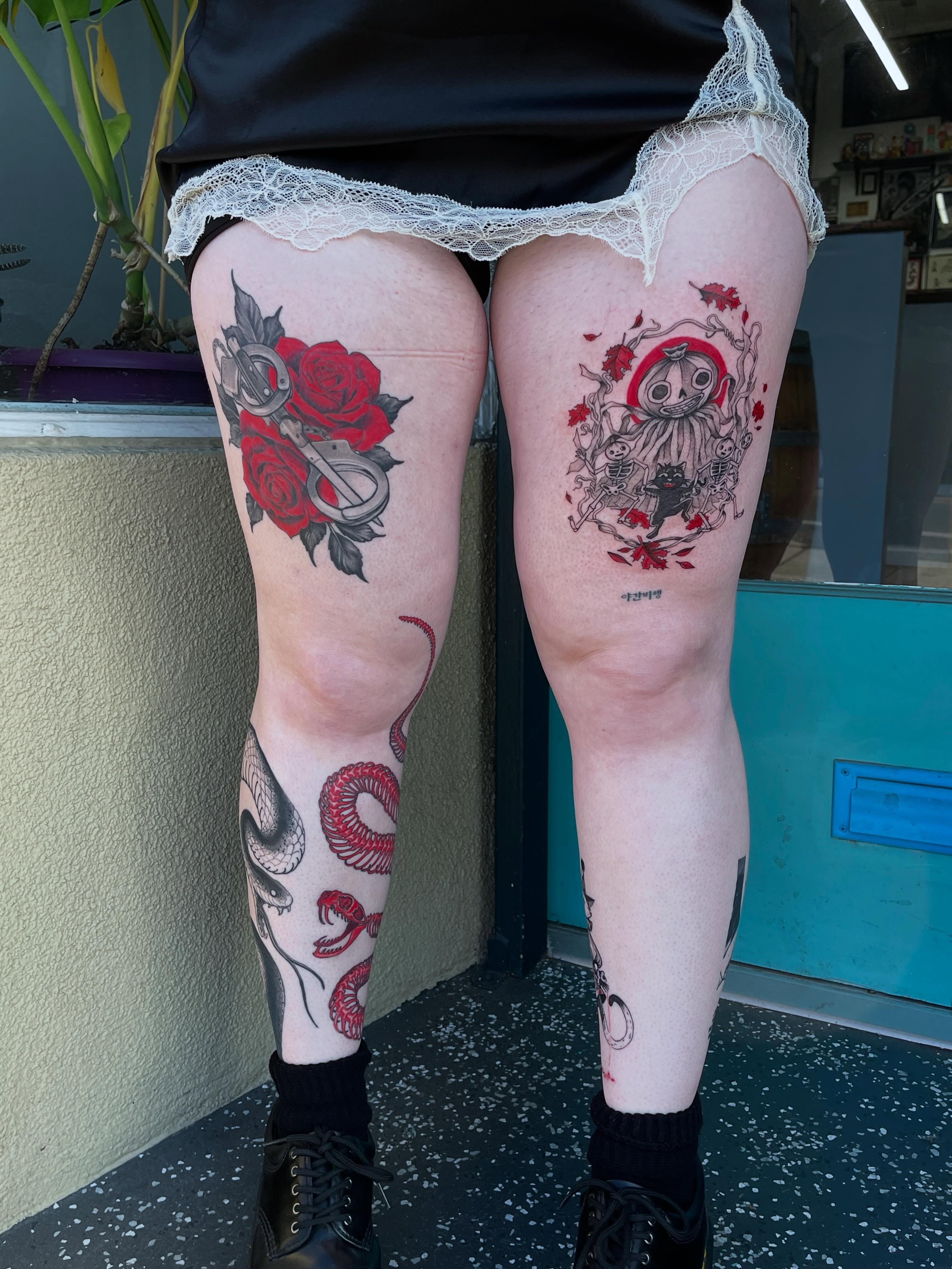 Tattoo by @pineneedlestattoo — american_traditional, dotwork