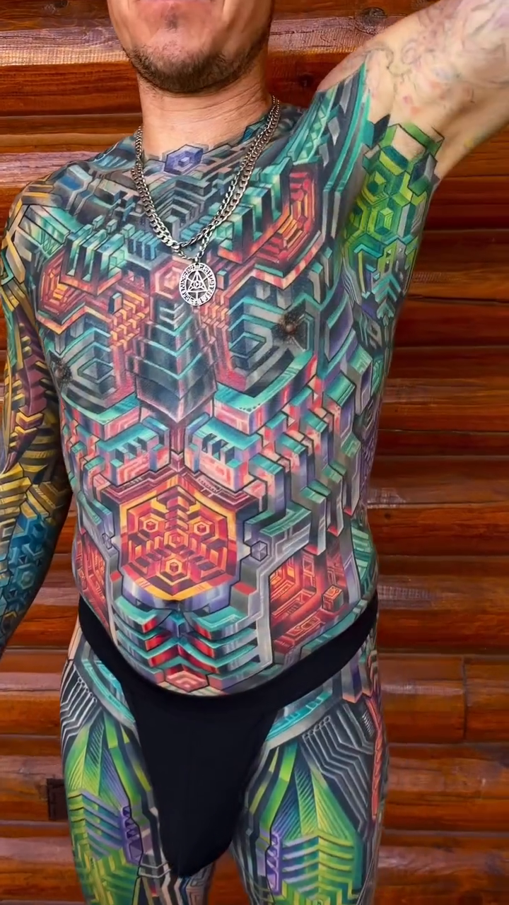 Tattoo by @mechmaster_mike — geometric, trash_polka