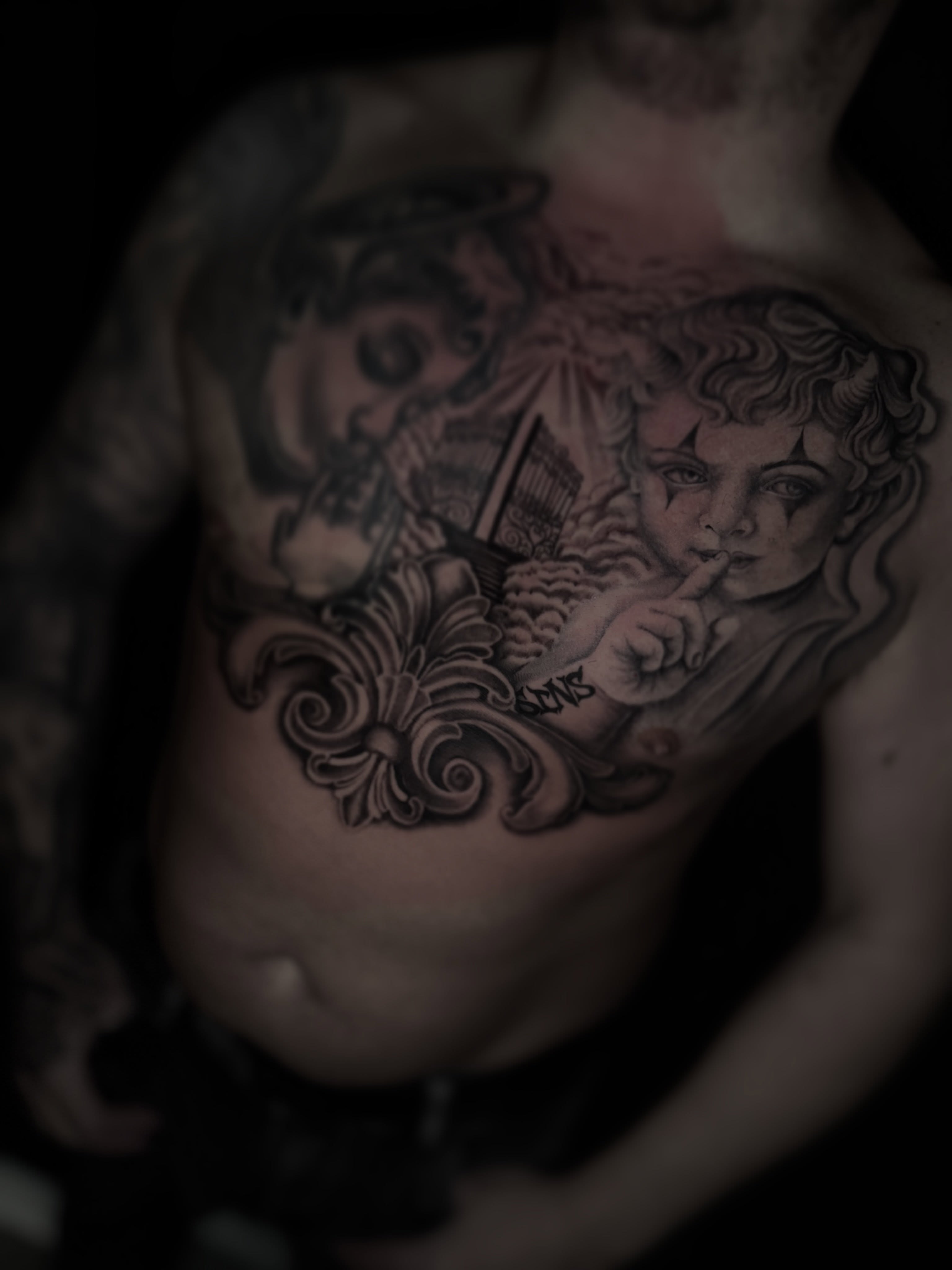 Tattoo by @vkilamb_studiotattoo — black_and_grey, realism