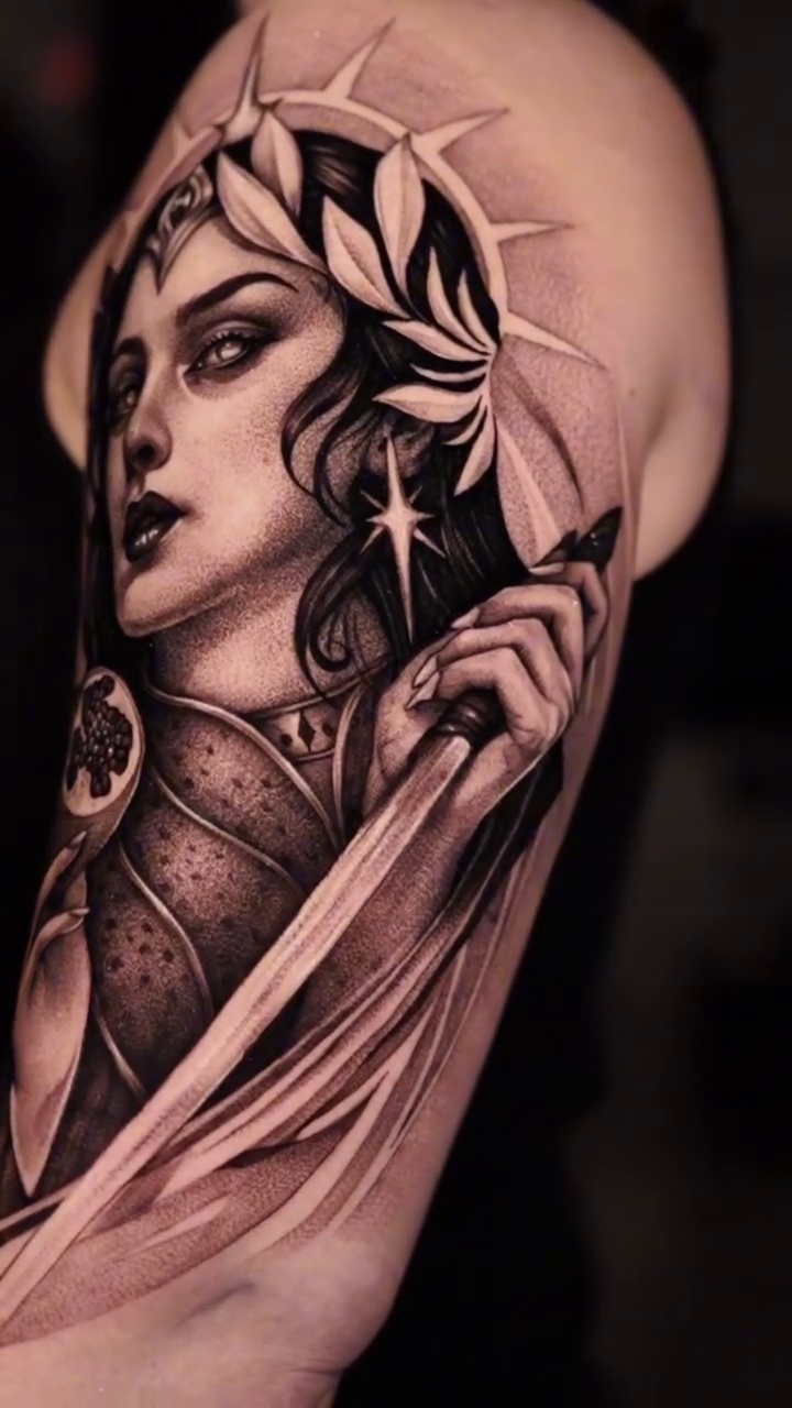 Persephone realism tattoo by Vicman Tattoo