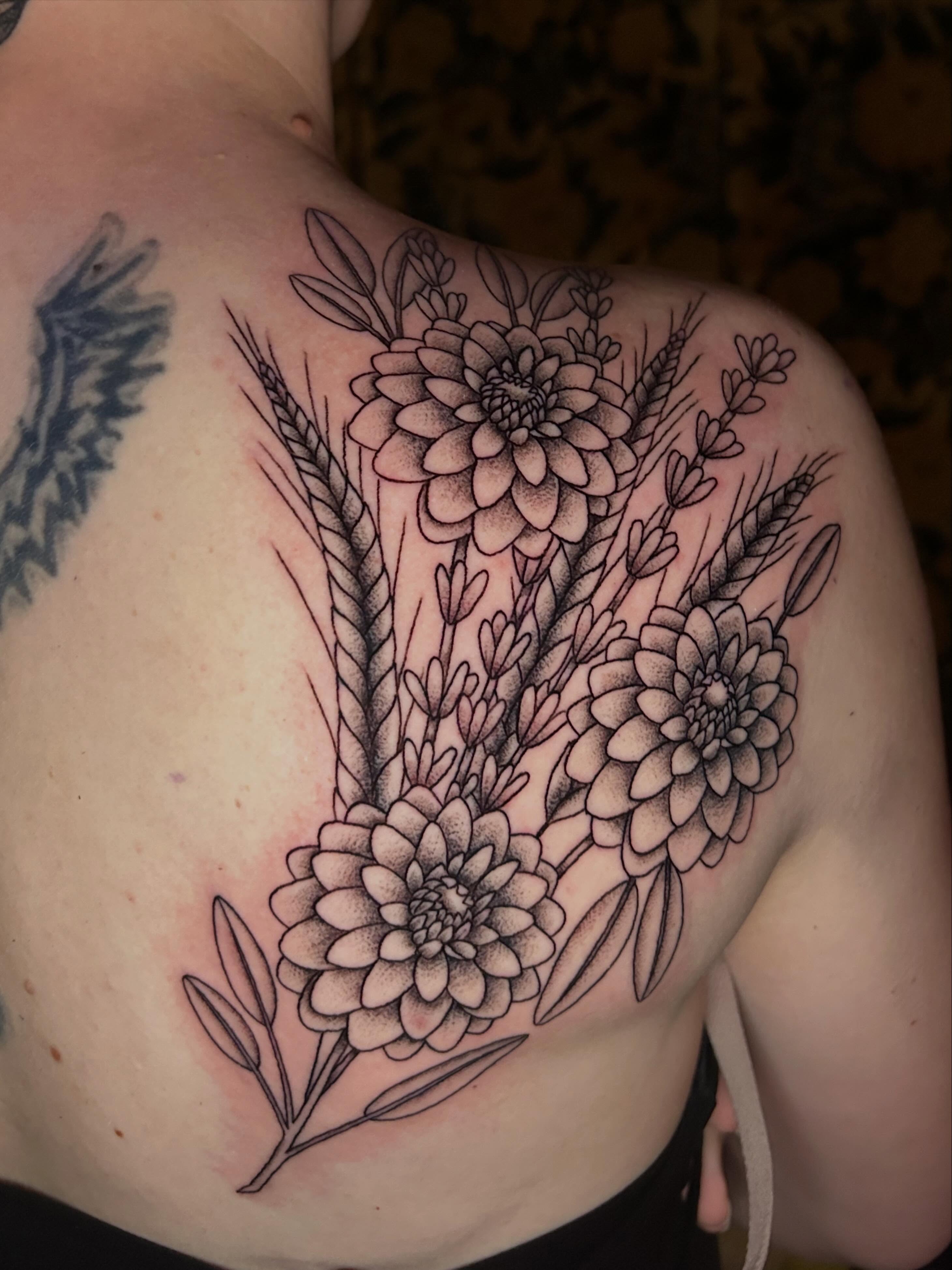 Tattoo by @wldspce — dotwork, black_and_grey