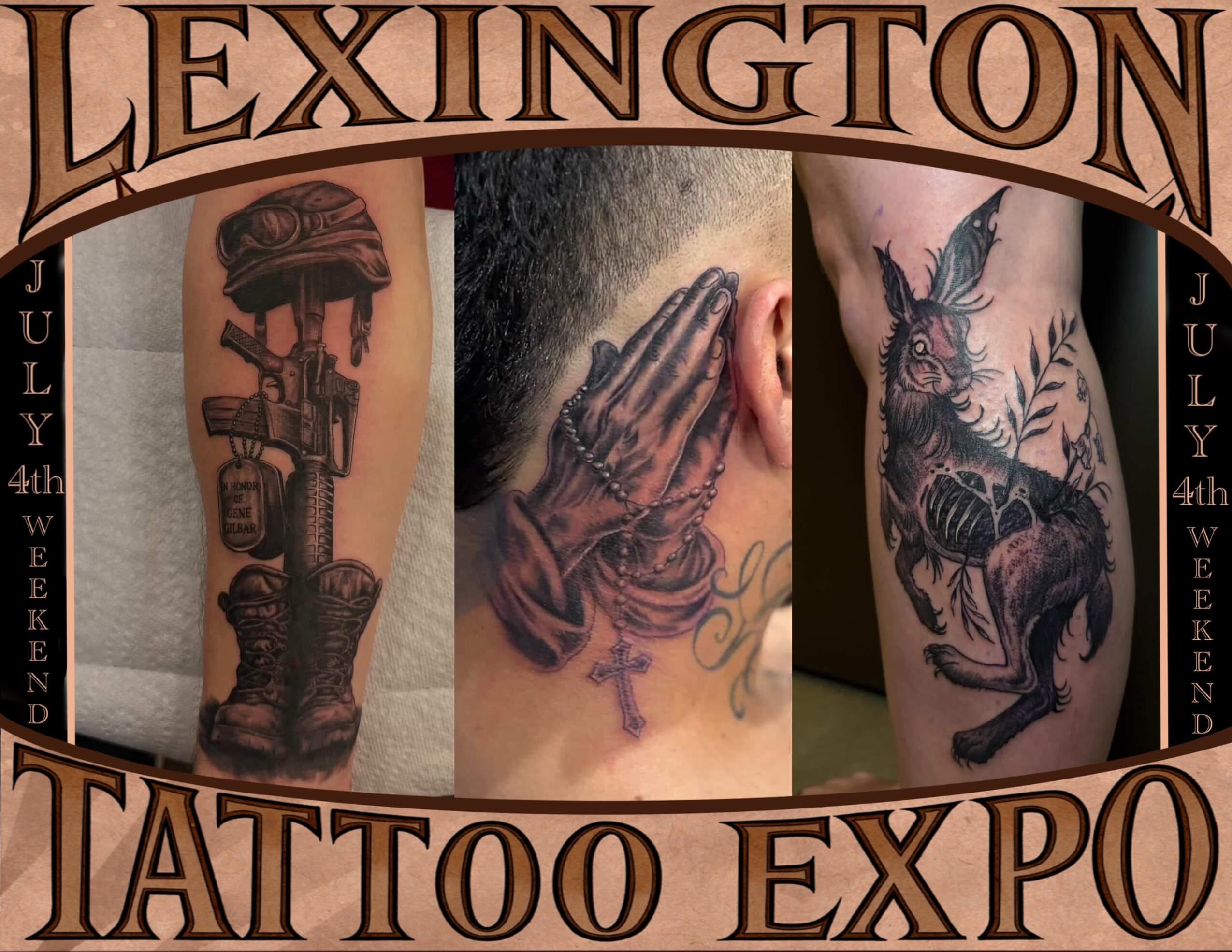 Rifle and helmet black and grey tattoo on the forearm by Zeninkz