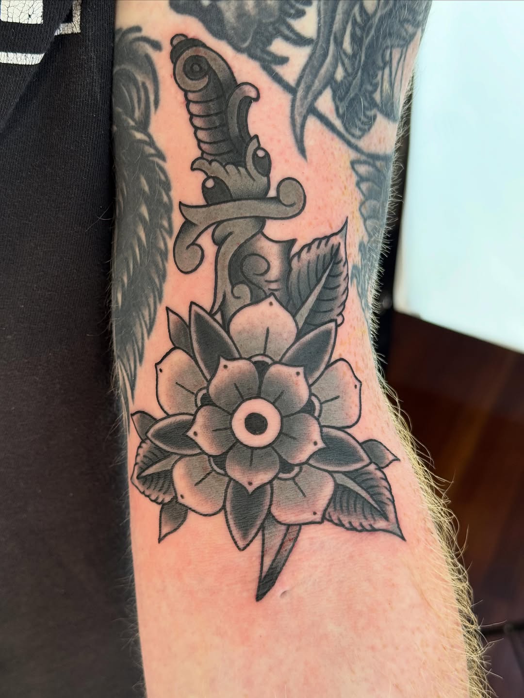 Tattoo by @dieslowtattoo — american_traditional, black_and_grey