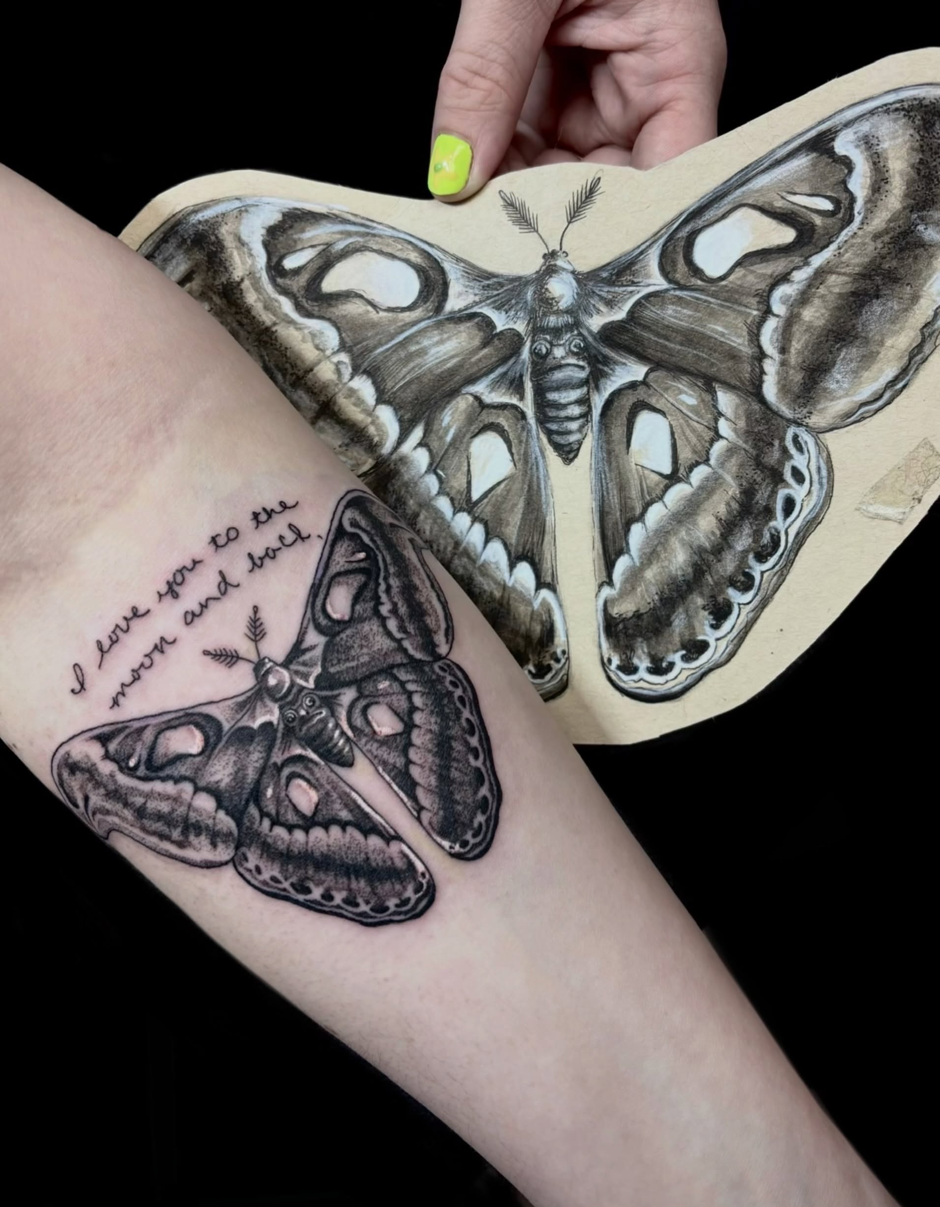 Tattoo by @katscratchtattooss — black_and_grey