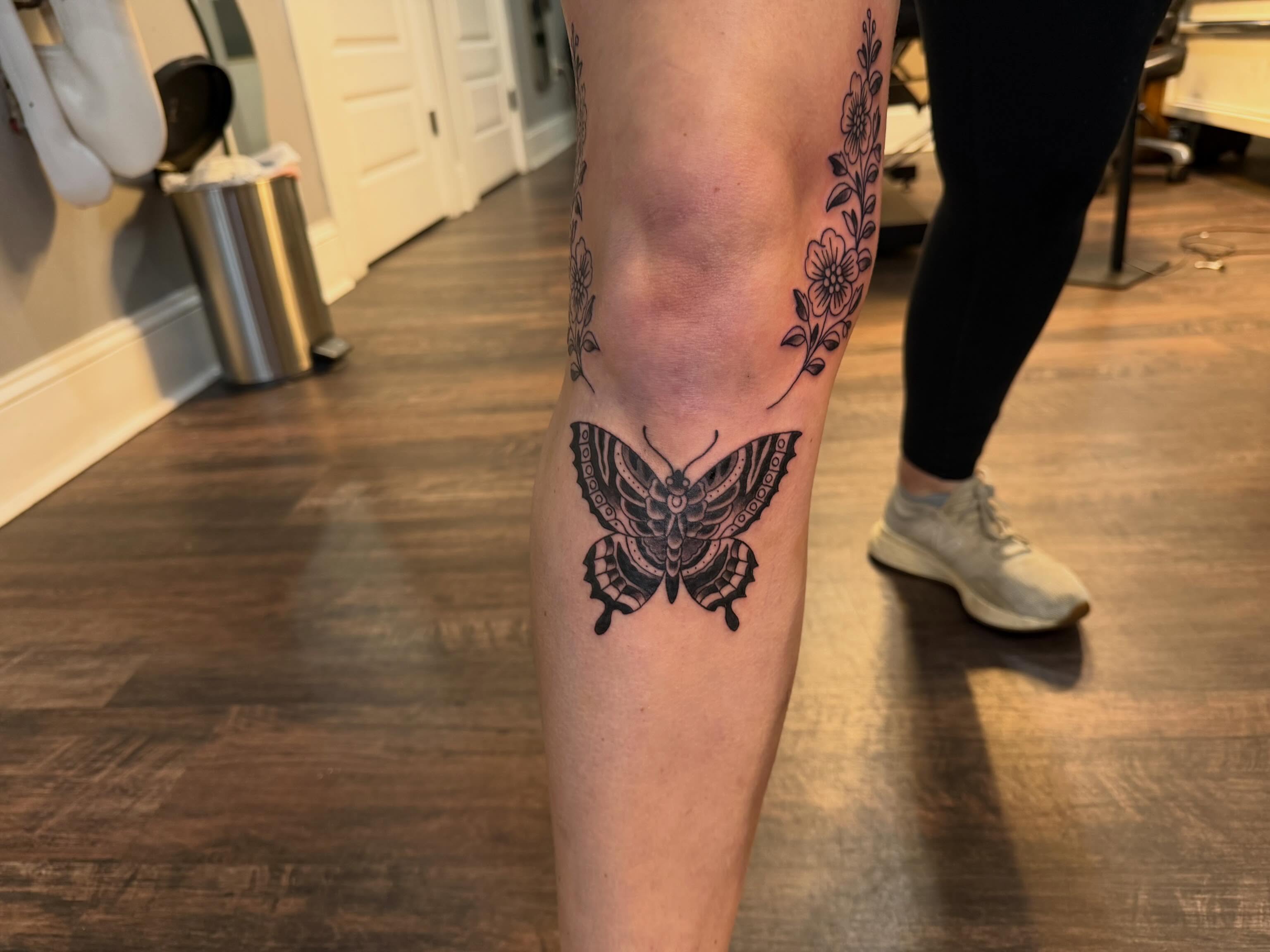 Butterfly black and grey tattoo on the forearm by π©Έβ βοΈ ππππ βοΈ βπ©Έ