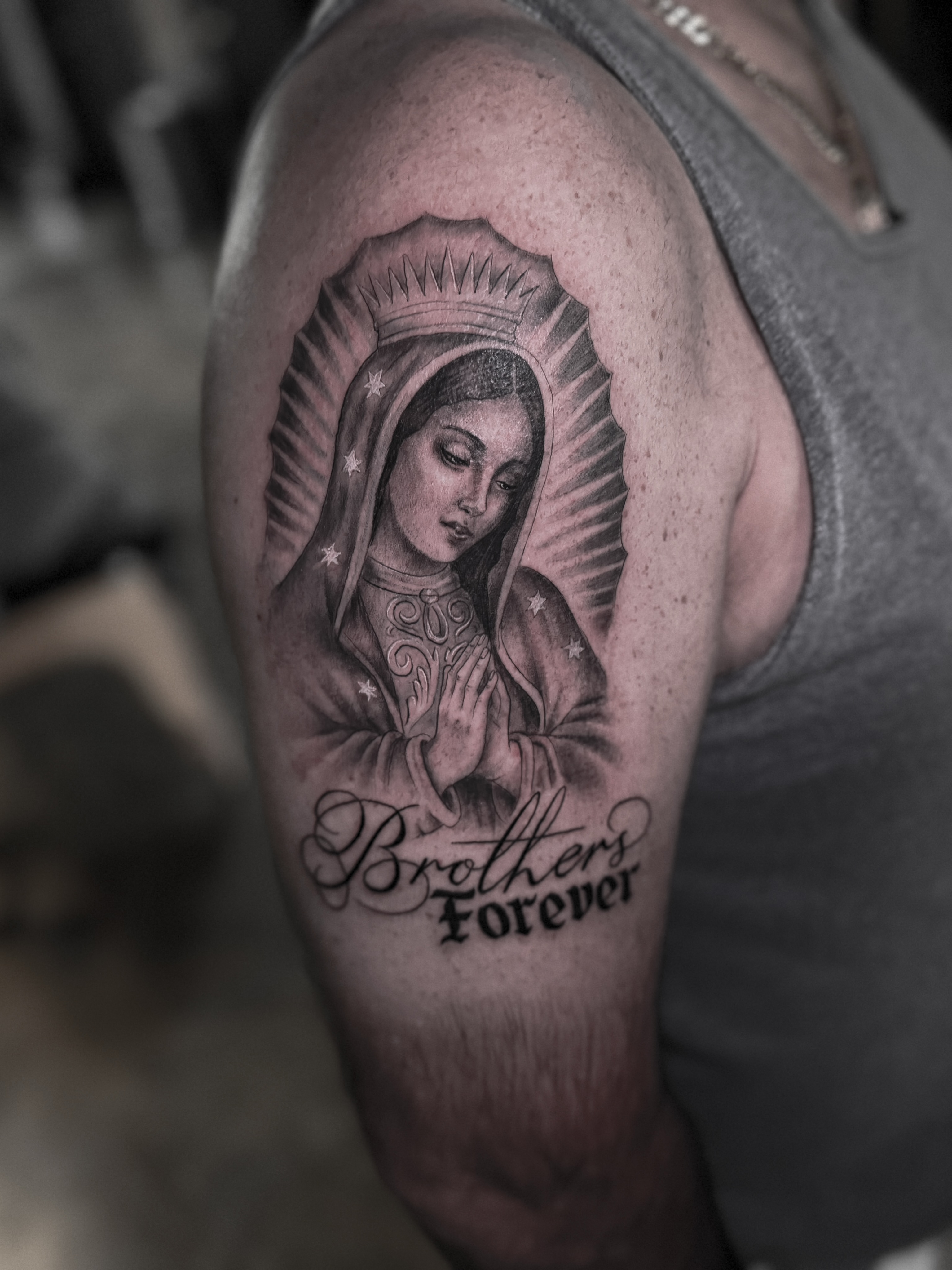 Tattoo by @chicanatattoos — realism, black_and_grey