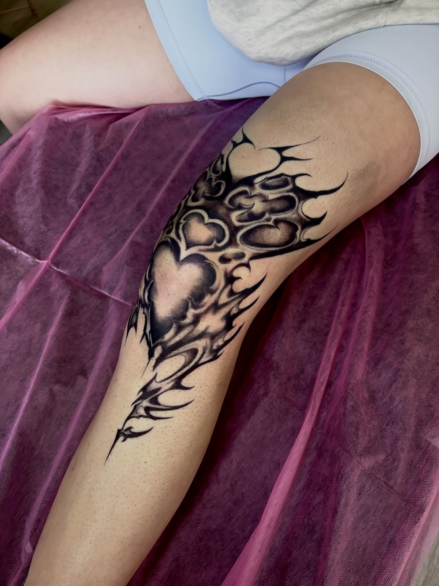 Floral pattern tribal tattoo on the forearm by Elixabeth