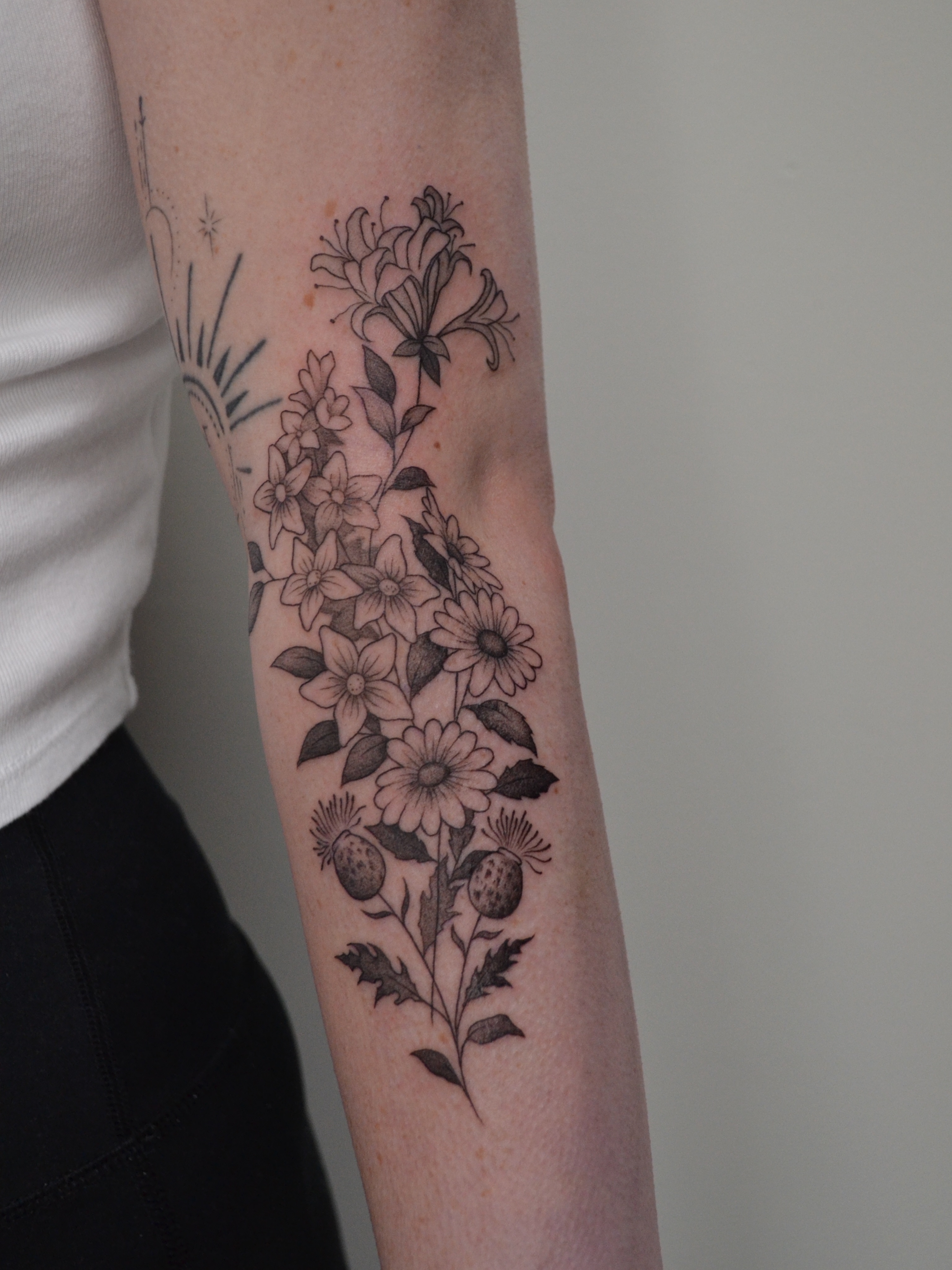Tattoo by @vulgarviolets — black_and_grey
