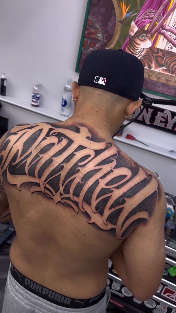 Tattoo by @ironeyestattoo — lettering_script, black_and_grey
