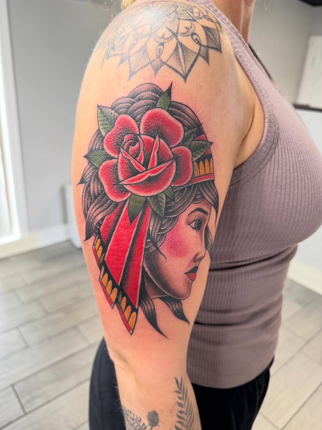Tattoo by @red_palm_tattoo — american_traditional, neo_traditional