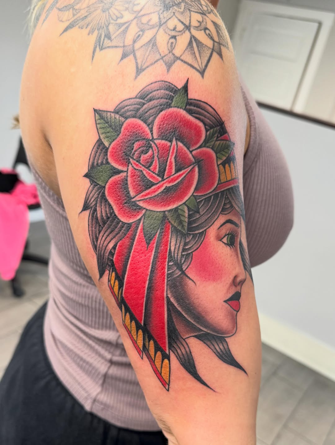 Tattoo by @red_palm_tattoo — american_traditional, neo_traditional