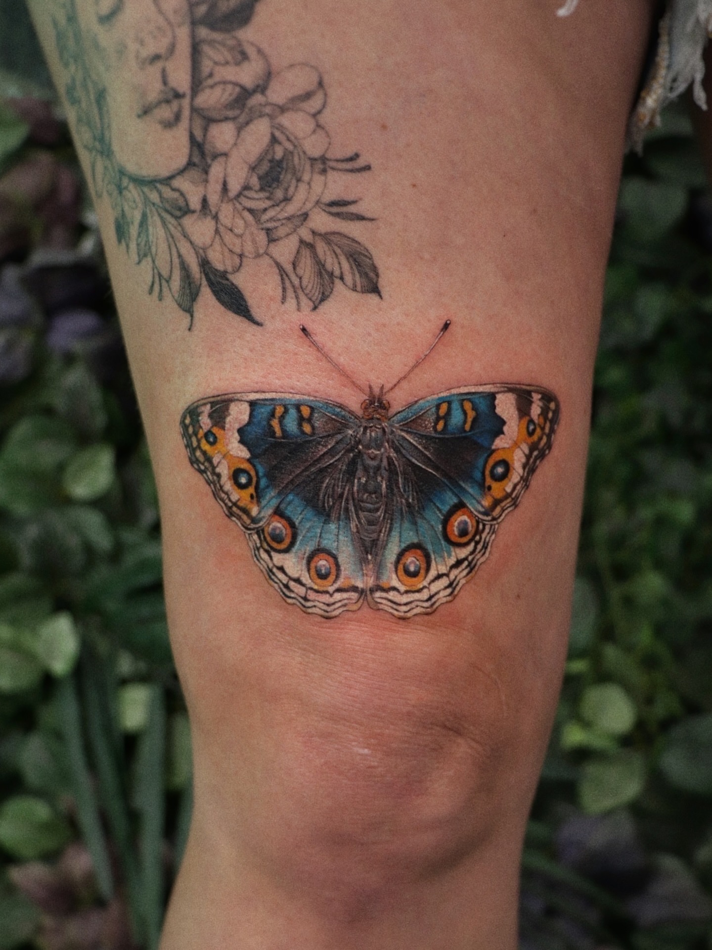Butterfly realism tattoo on the forearm by Jiemin Lin
