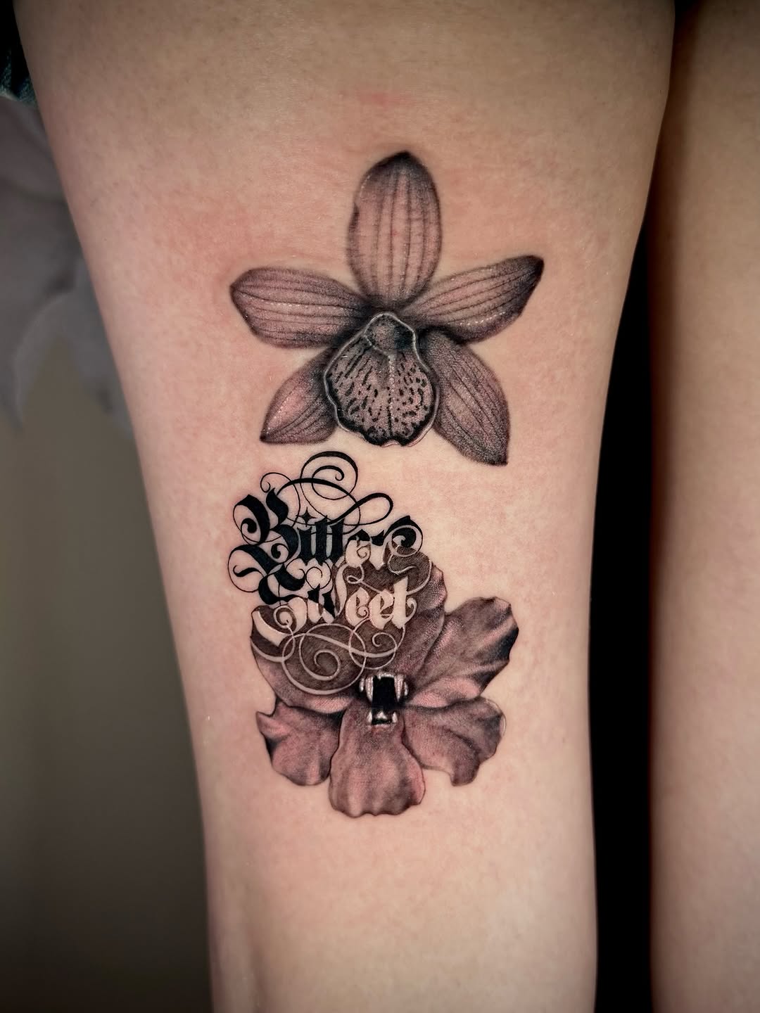 Tattoo by @emilytat222 — black_and_grey, lettering_script