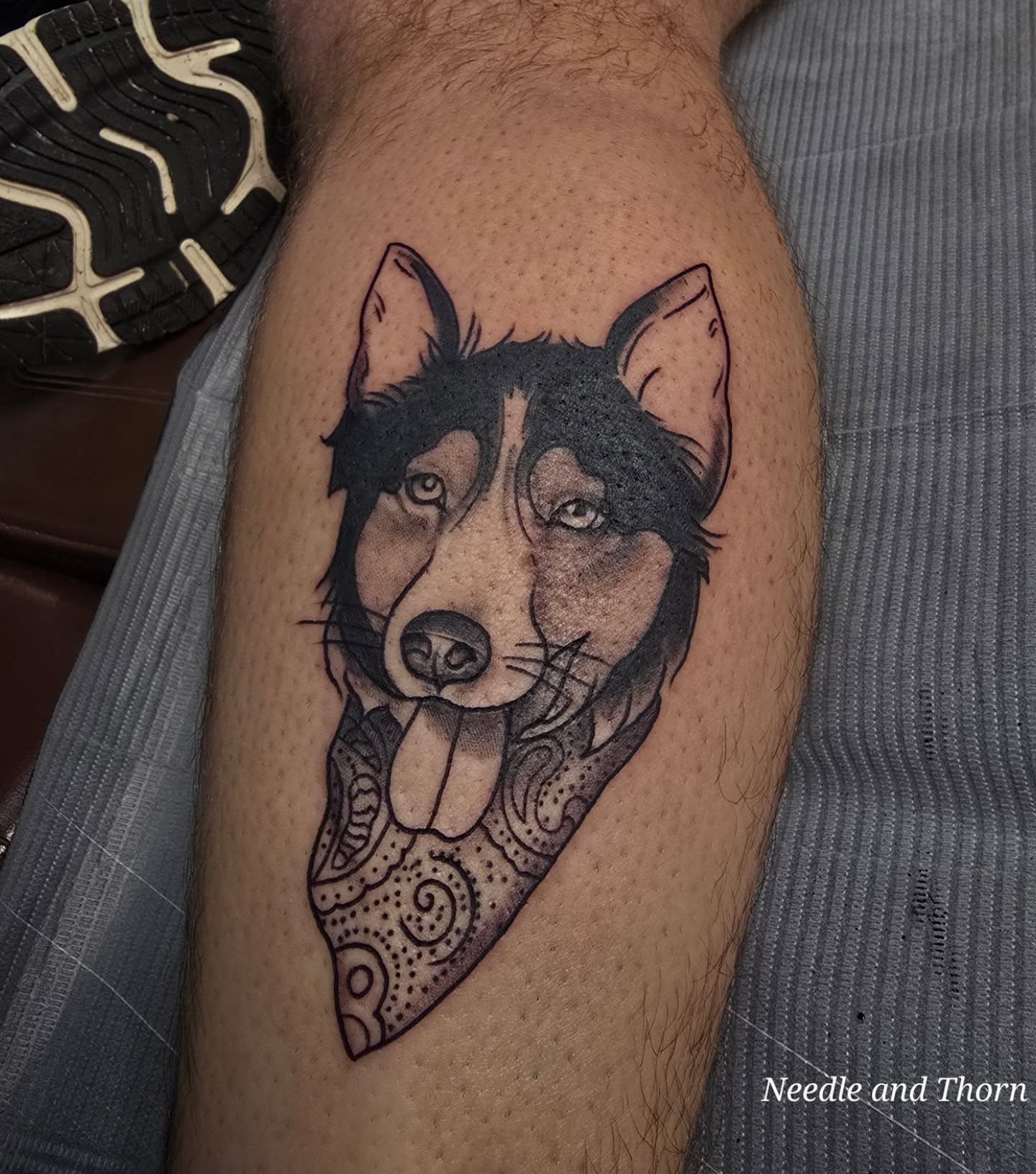 Tattoo by @needleandthorntattoo — dotwork, realism