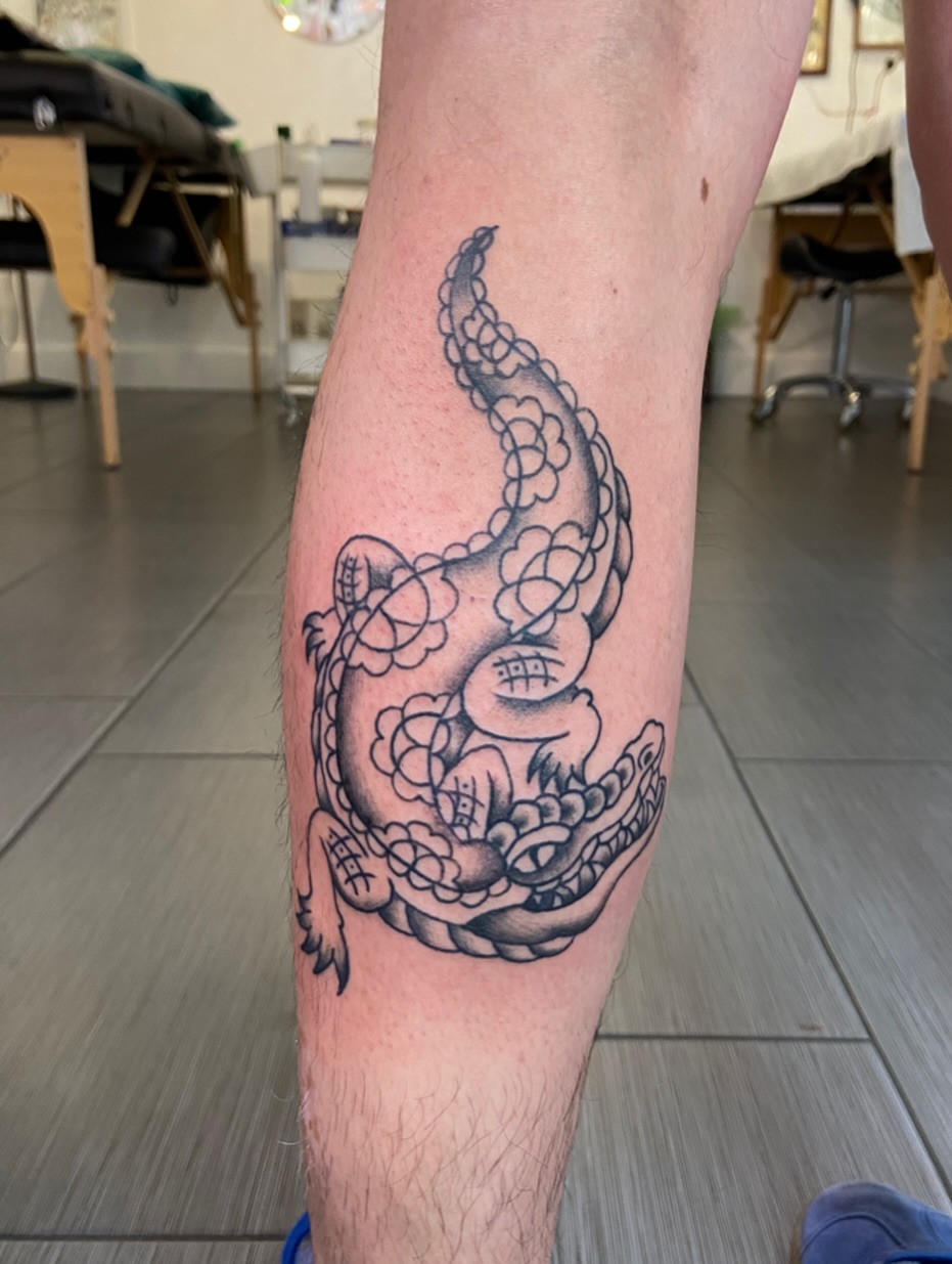 Tattoo by @kruegergrams — black_and_grey