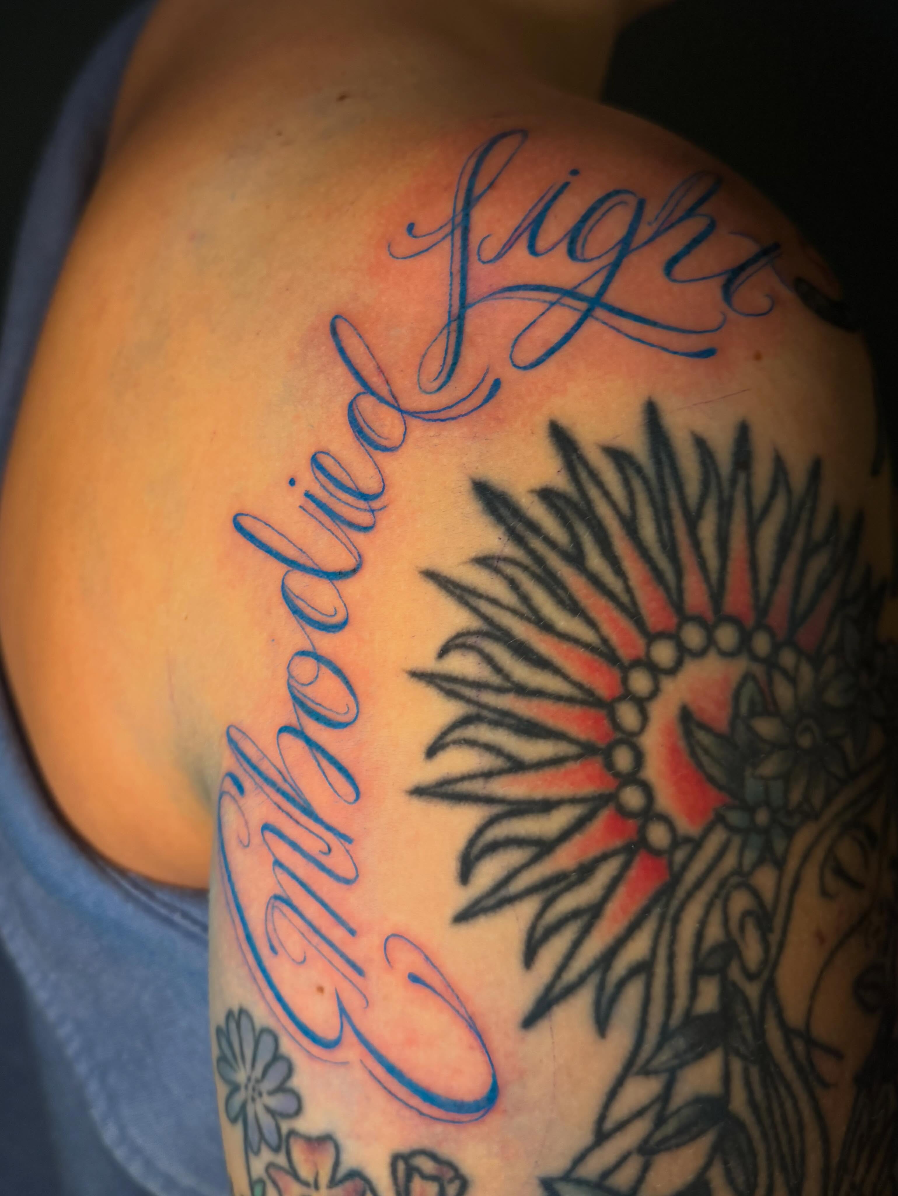 Tattoo by @ava_defalco — lettering_script
