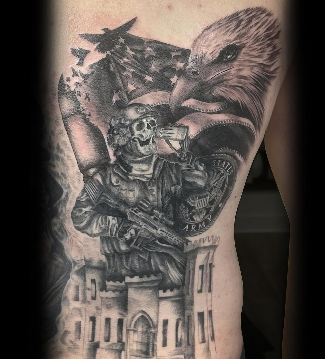 Tattoo by @anyaictattoos — realism, black_and_grey