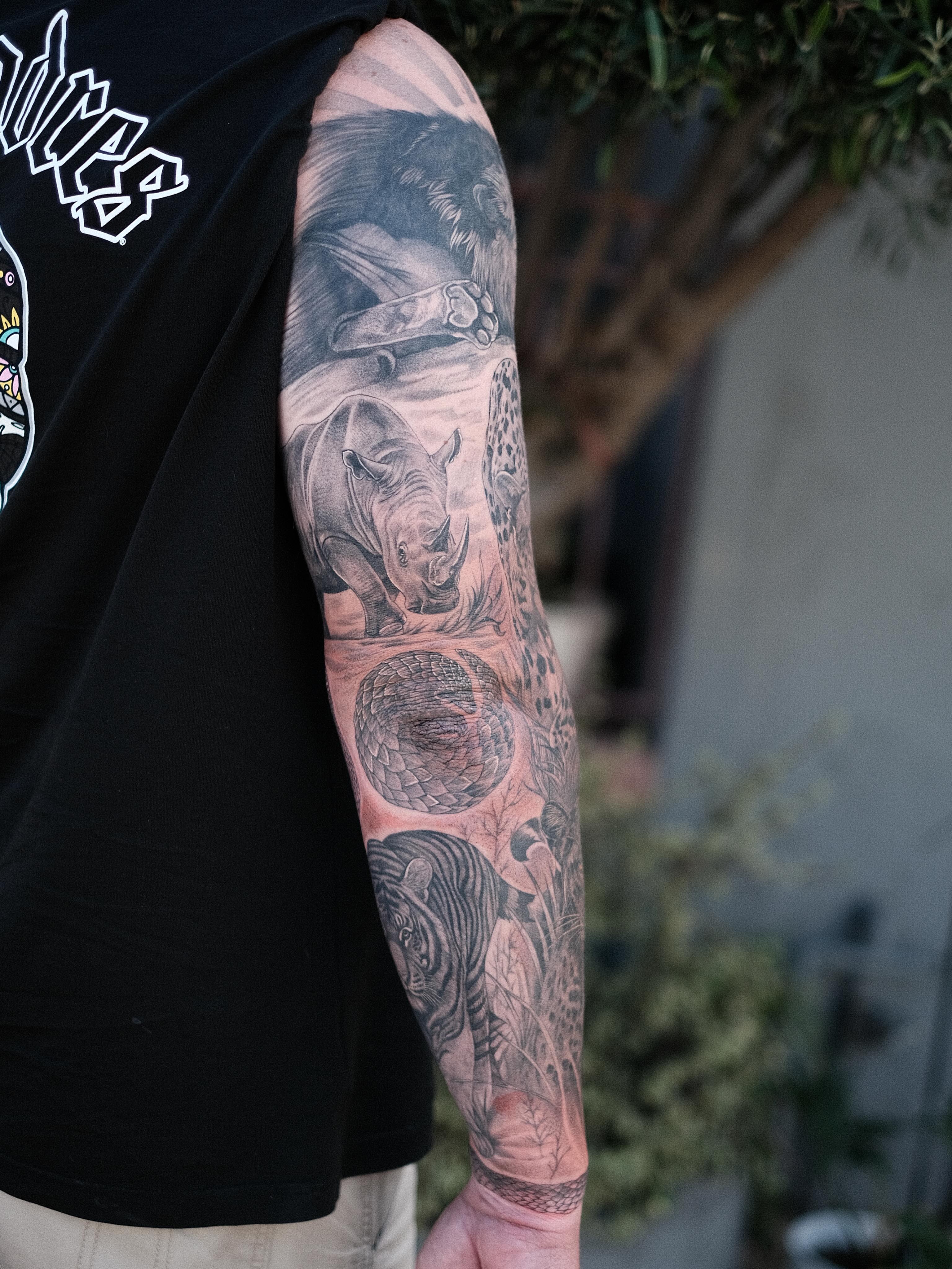 Wildlife realism tattoo on the forearm by Isabelle Kellar, San Diego, California
