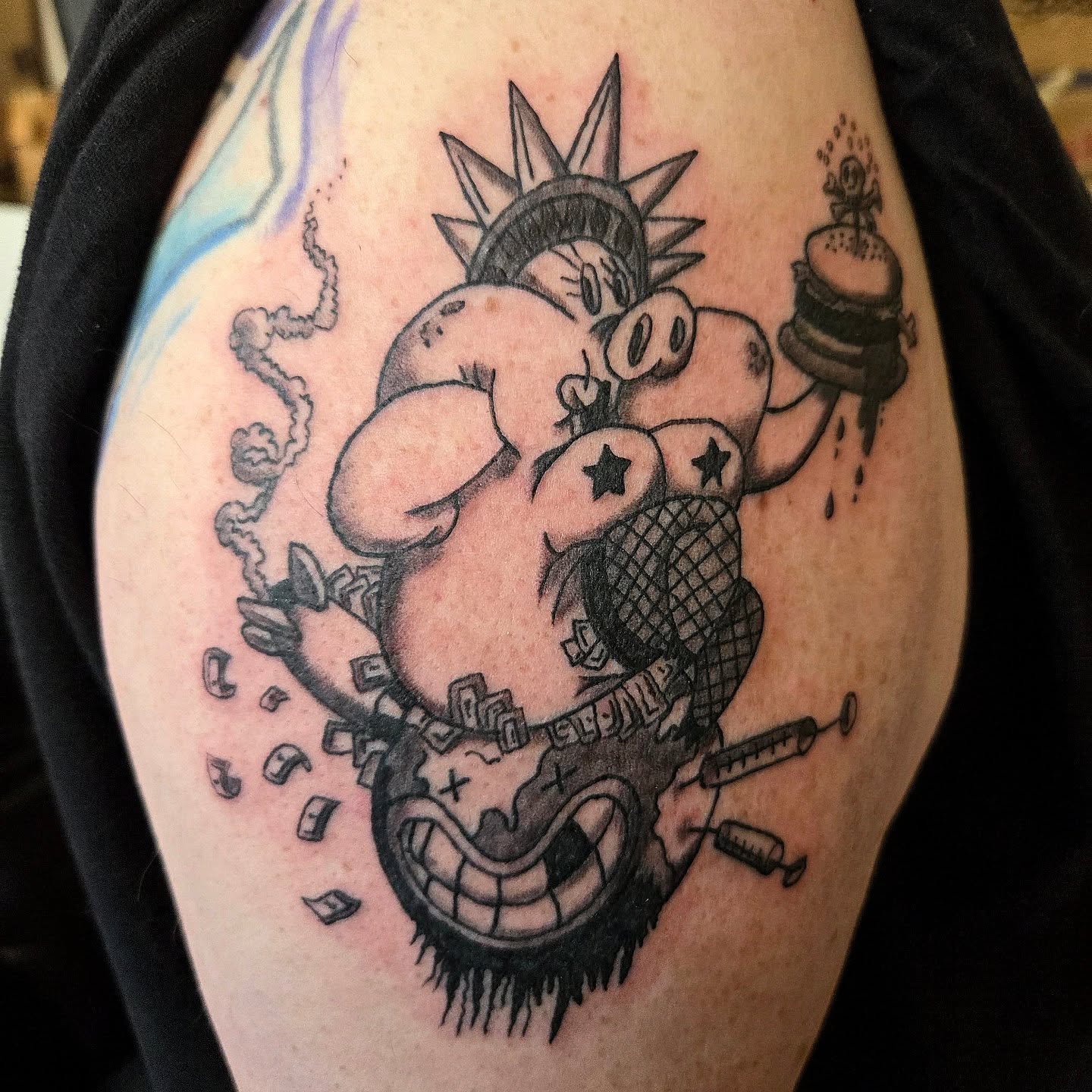 Tattoo by @skeletonkey_tattoocollective — black_and_grey
